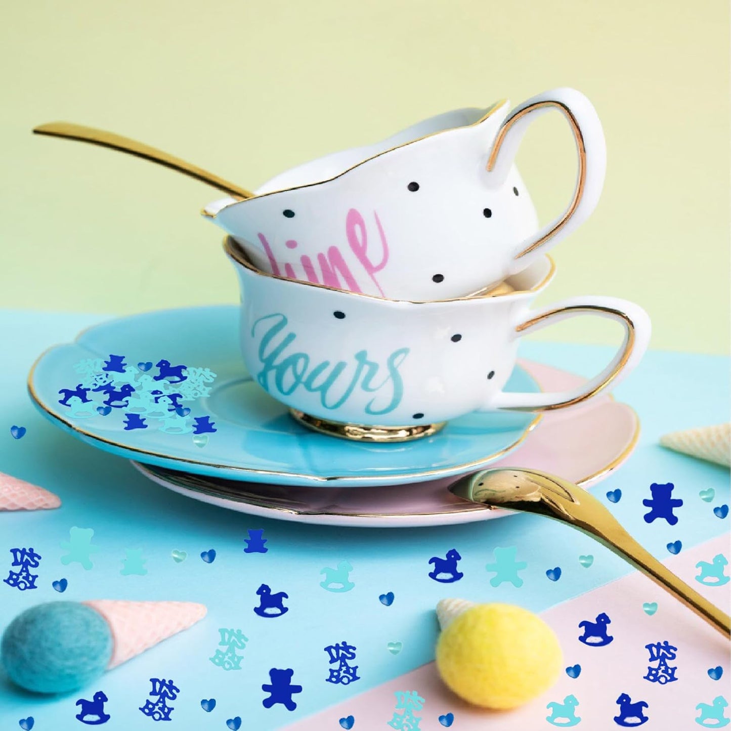 Confetti Boy Sequins Table Confetti Metallic Foil Sprinkles or DIY for Baby Shower Birthday Party Favors(It's A Boy)