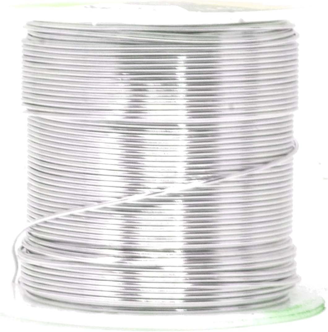 Mandala Crafts 20 Gauge Anodized Aluminum Craft Wire for Jewelry Making - 450 FT Colored Flexible Silver Black Wire - Bendable for Bonsai Armature Crafting Sculpting
