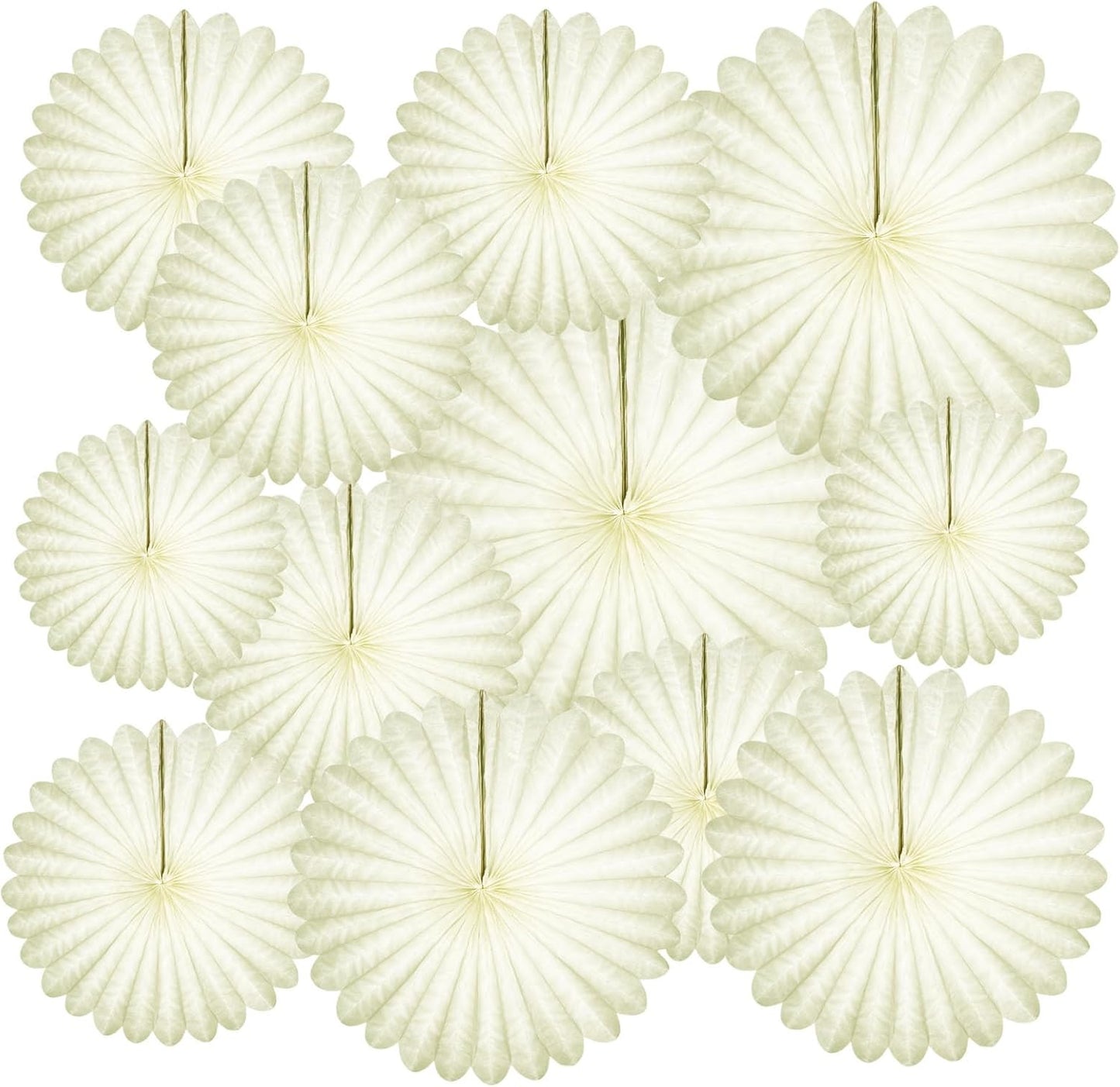 20 Pcs Cream White Hanging Paper Fan, Hanging Honeycomb Round Paper Fans for Weddings, Birthdays, Christmas, Baby Showers, Classroom, Events Ceiling Party Supplies Decorations