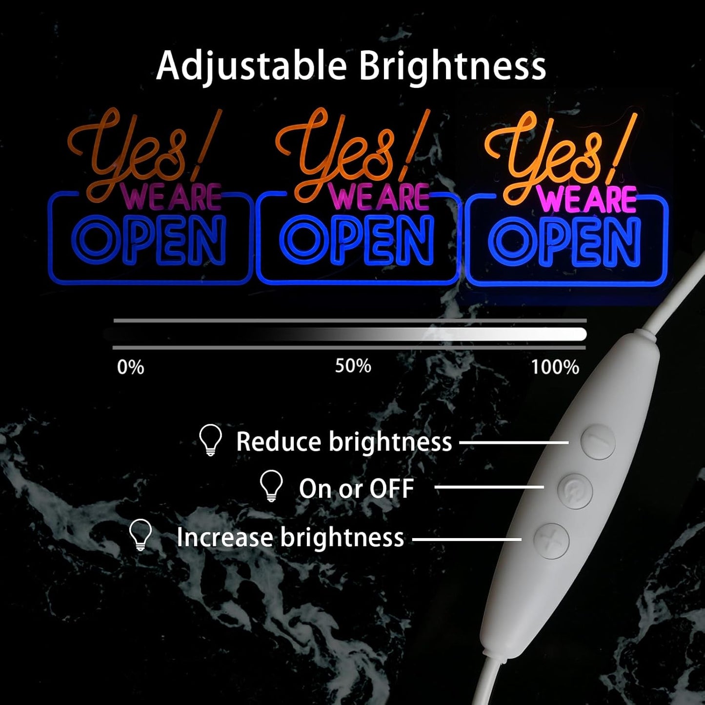 Ineonlife Open Neon Signs,Bright Led Light High Visibility Advertisement Board Electric Display Sign Walls Window Door Bar Shop Coffee Salon Hotel Store(USB Powered/13.4 * 11.8 in)