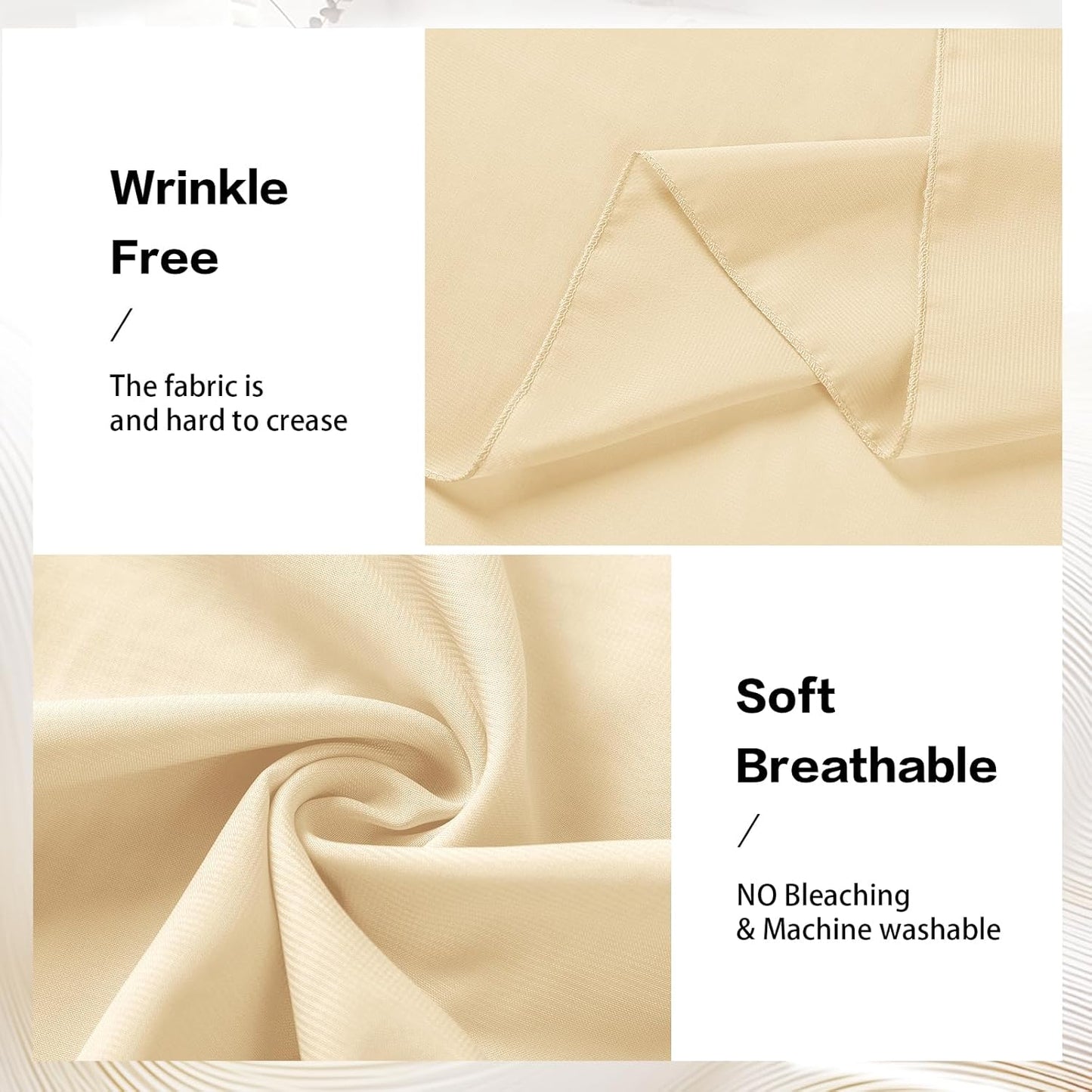 VOK Wedding Arch Draping Fabric Chiffon Fabric, 29in x 18Ft 2 Panels Sheer Chiffon Outdoor Curtain for Wedding Ceremony Birthday Party Decoration (Champagne,2 Panel)