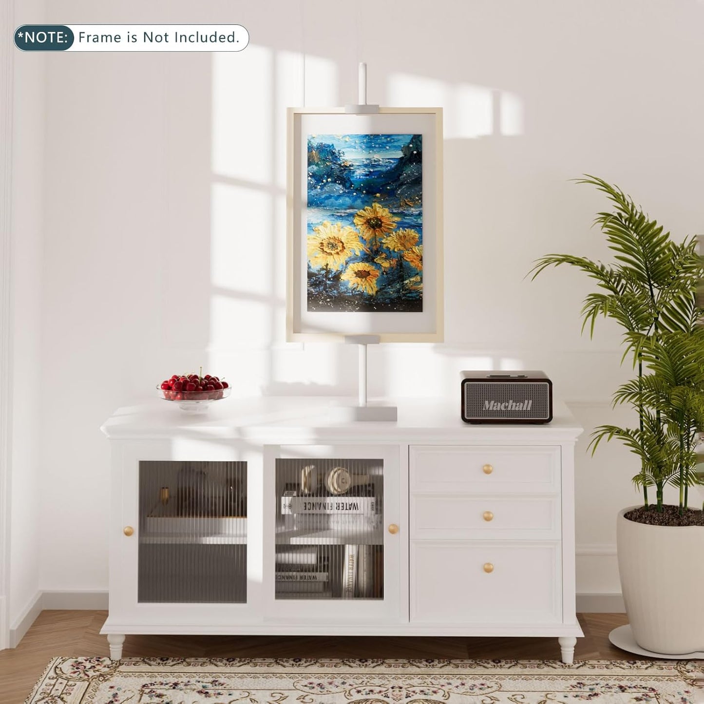 Adjustable Tabletop Picture Frame Stand - Up to 29" Height, Frame Holder Stand Table Easels for Display, Metal Standing Easel Display Stand for Picture Frames, Artwork, Canvas (White)