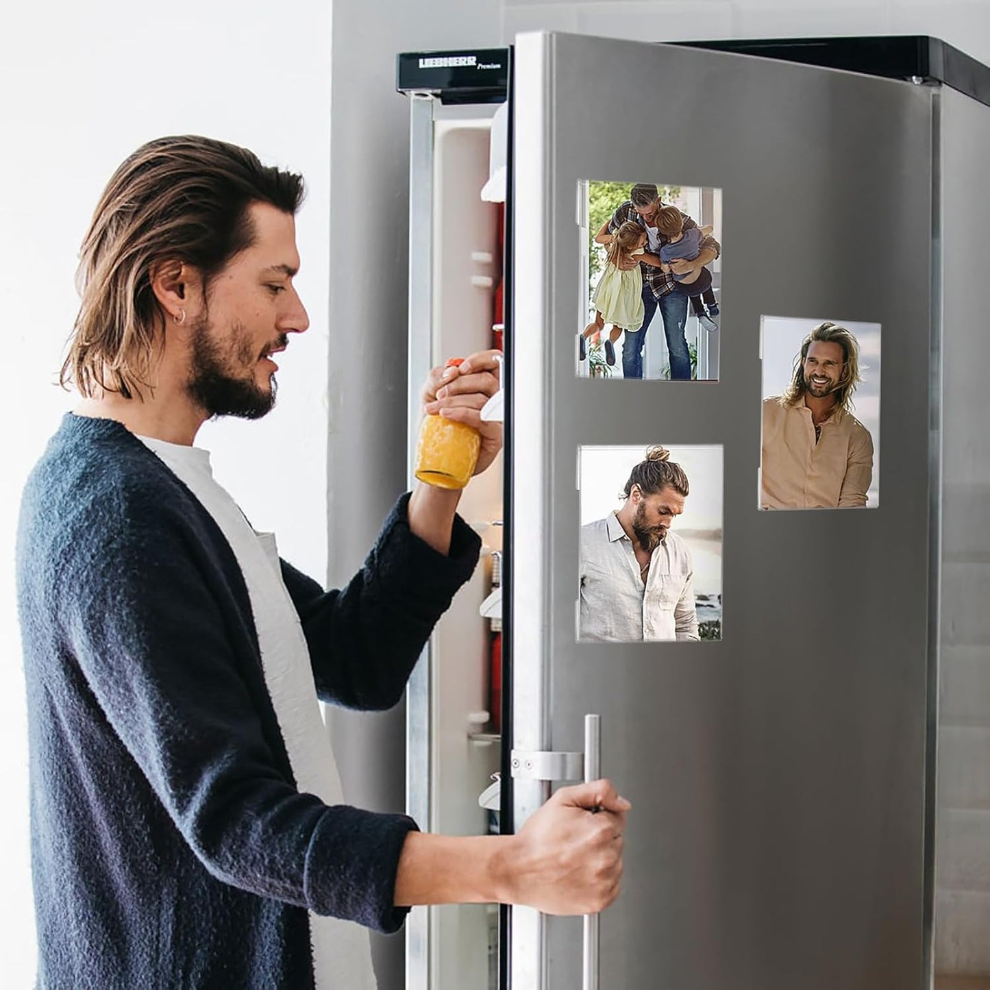 Magnetic Picture Frames for Refrigerator 8x10 Inch, Magnetic Photo Holders for Fridge, 3 Pack Acrylic Magnetic Picture Frame for Displaying Frames,Children Artworks