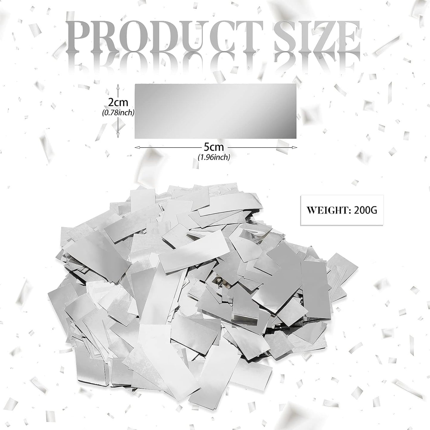 Sumind 200 Grams Gold Silver Large Metallic Confetti Rose Glitter Throwable Table Scatter Foil Confetti for Wedding Birthday Party Baby Shower Graduation Christmas Celebrations(Silver)