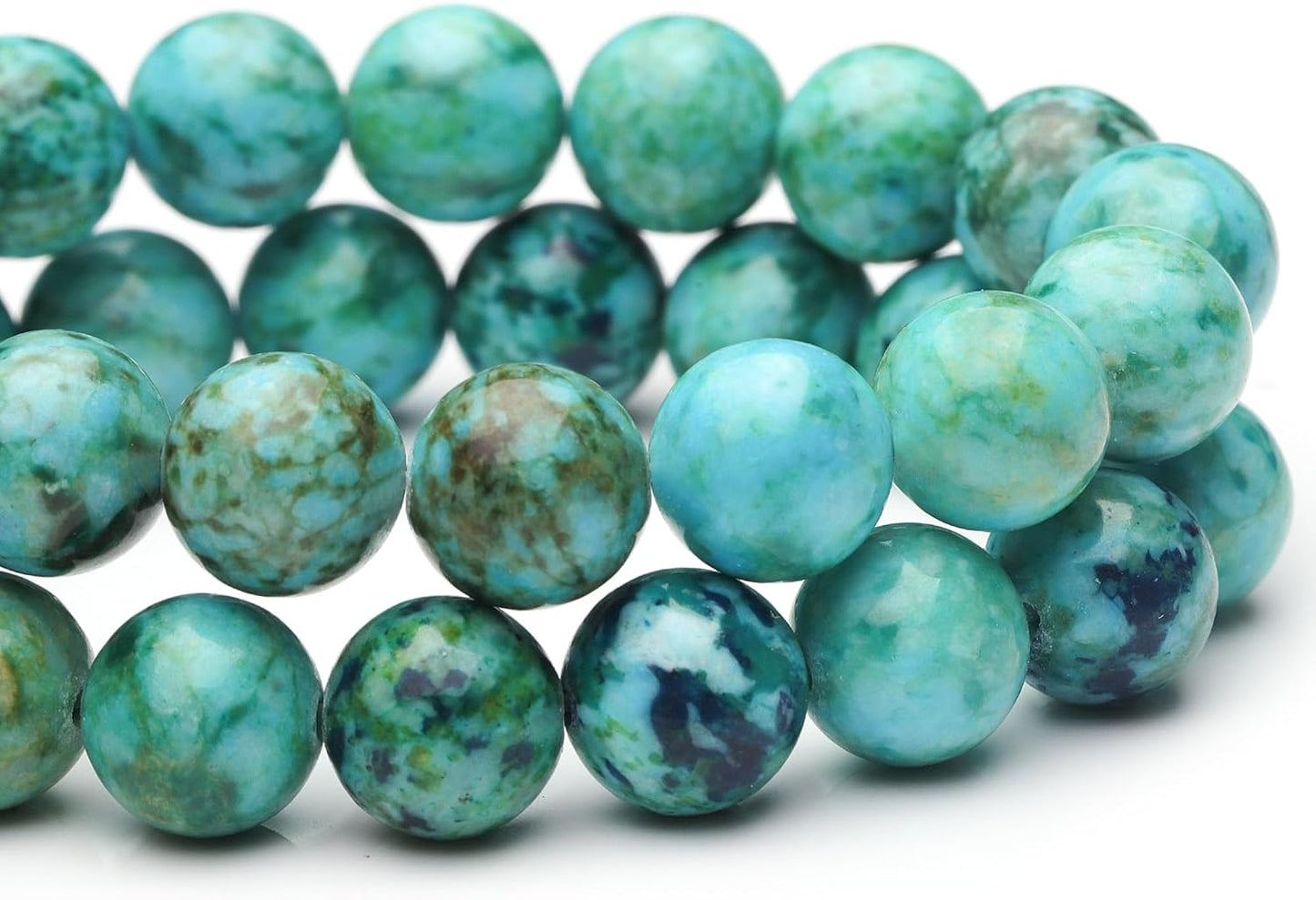 6mm Natural Stone Beads for Jewelry Making,Blue Imperial Turquoise Polished Smooth Round Gemstone Beads for Bracelet Necklace 15 Inch