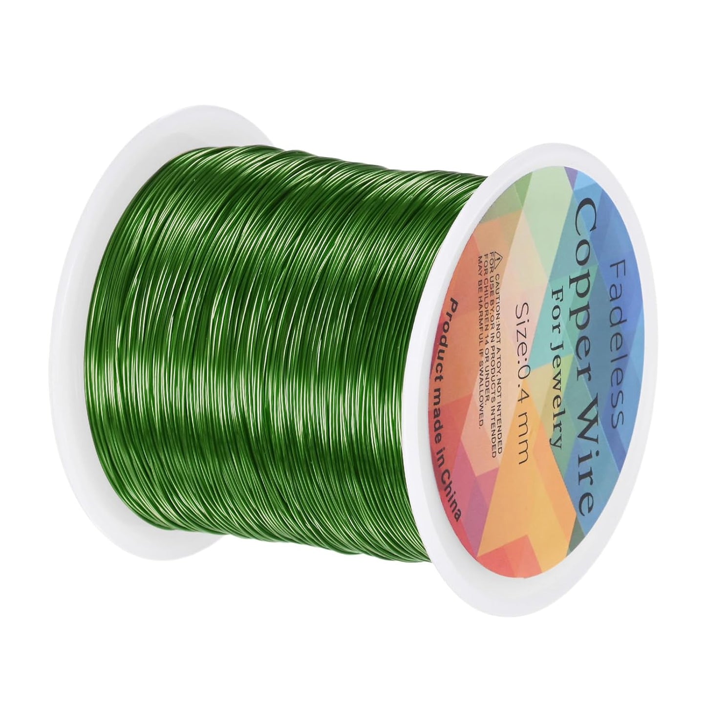 0.4mm Jewelry Wire, 26 Gauge 328FT Craft Wire Copper Beading Wire for Jewelry Making/Planting/Weaving/DIY Crafting, Soft Metal Wires [100M, Green]