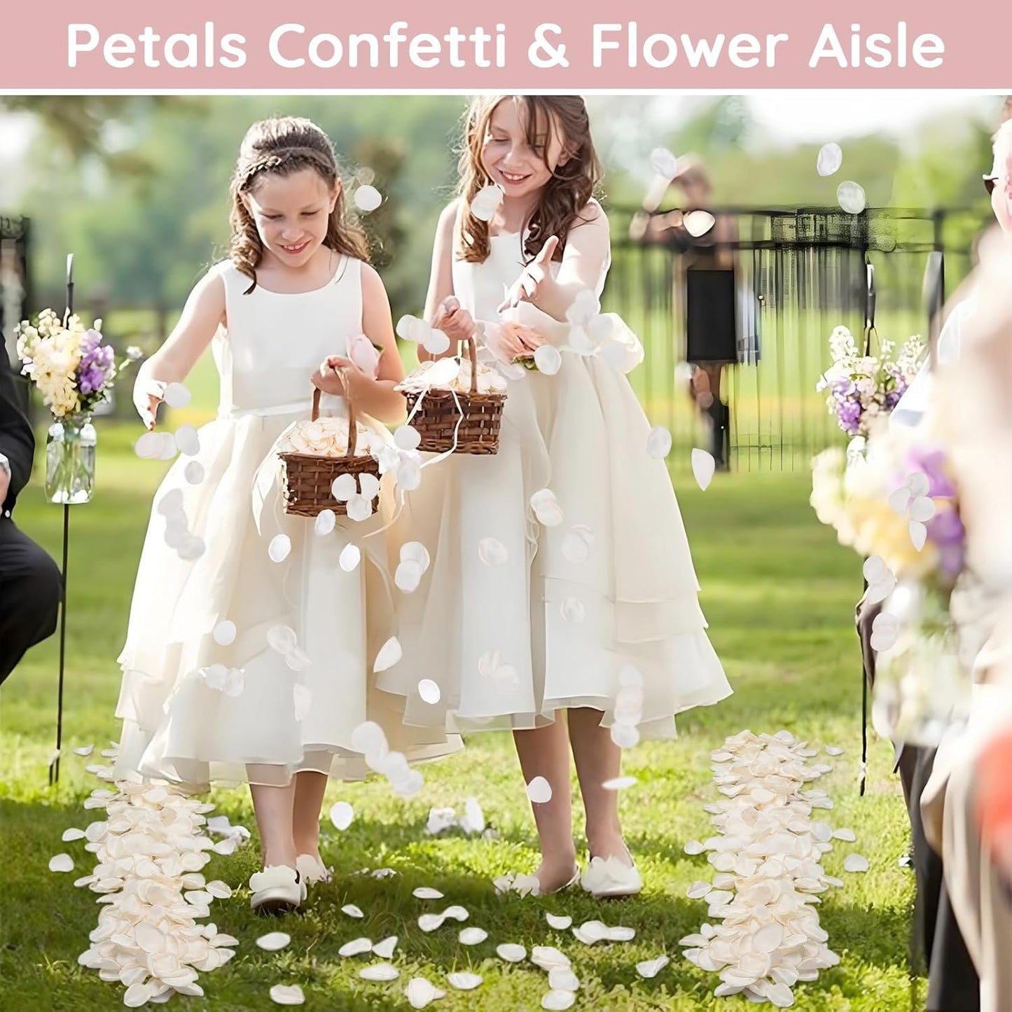 SUREAM Ivory Rose Petals, 600 Pcs Silk Flower Petals for Wedding Decorations, Artificial Petals for Table Centerpieces Party Bridal Showers Birthday Wedding Ceremony Decor