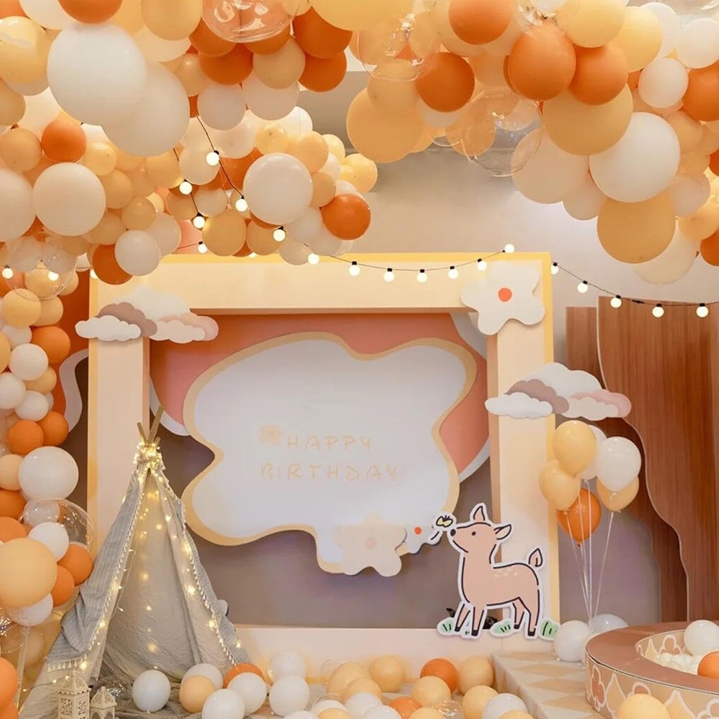 412pcs Pastel Orange Balloon Garland Arch Kit 18 12 10 5 Inch Different Sizes Light Orange Latex Balloons for Baby Shower Christmas Birthday Wedding Peach Party Decoration