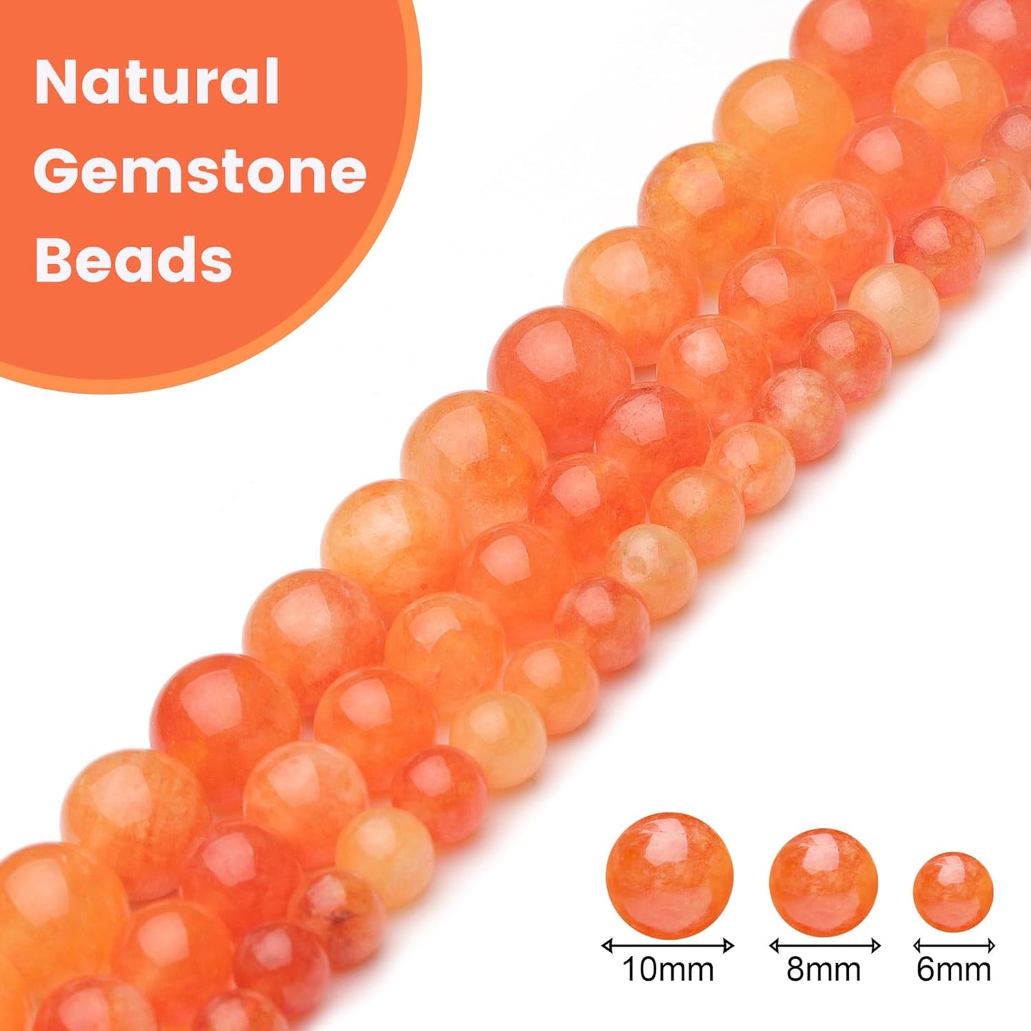 10mm Natural Stone Beads for Jewelry Making,Gold Sunstone Polished Smooth Round Gemstone Beads for Bracelet Necklace 15 Inch