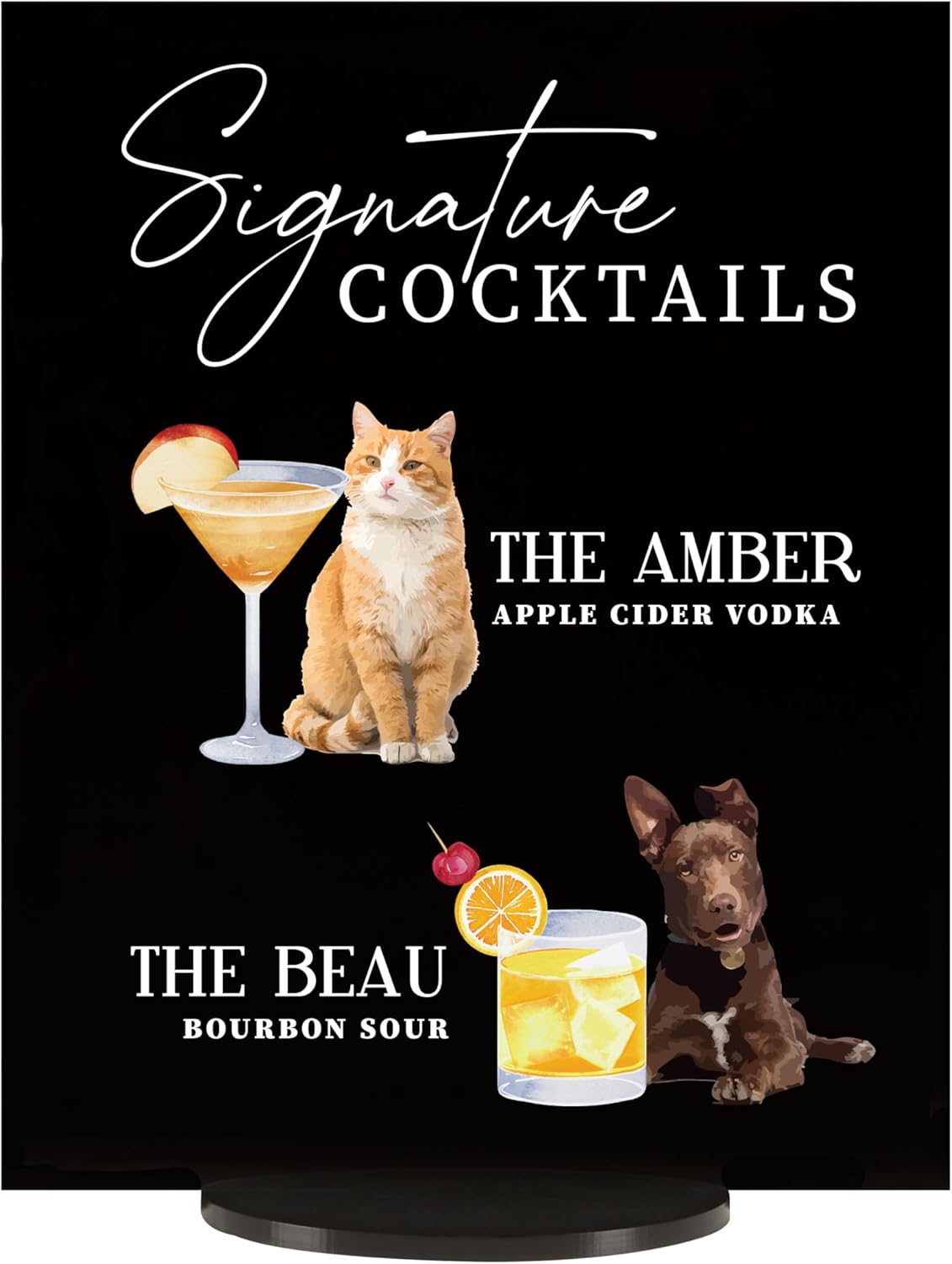Pet Signature Drink Wedding Signs
