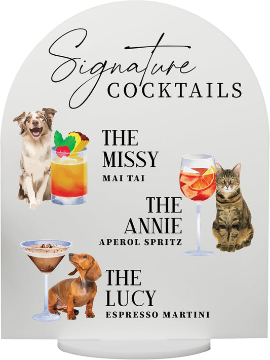 Pet Signature Drink Wedding Signs
