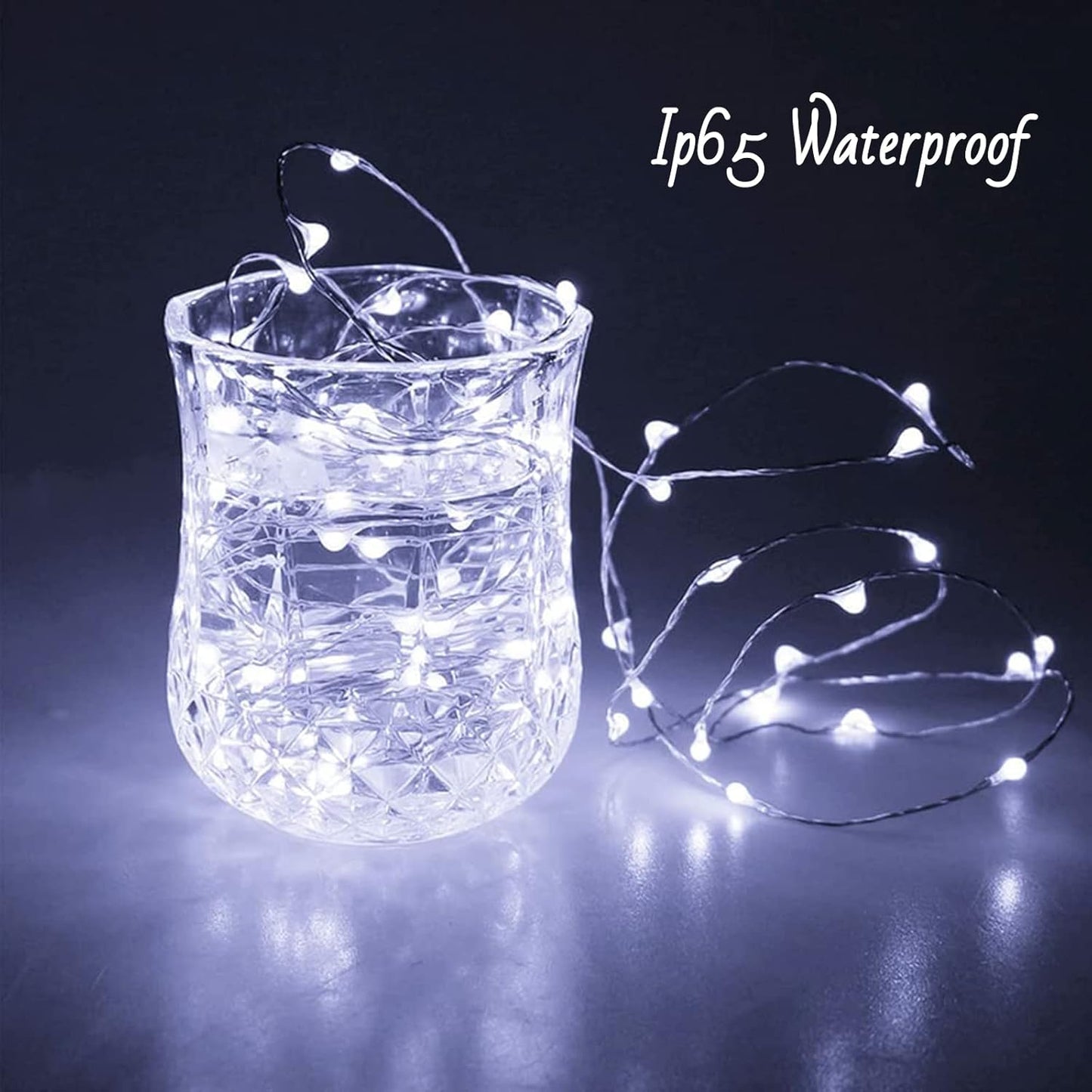24 Pack LED Fairy Lights Battery Operated 7Ft 20Led Mini String Lights Waterproof Christmas Lights for Mason Jars Bedroom DIY Party Wedding Christmas Decor White
