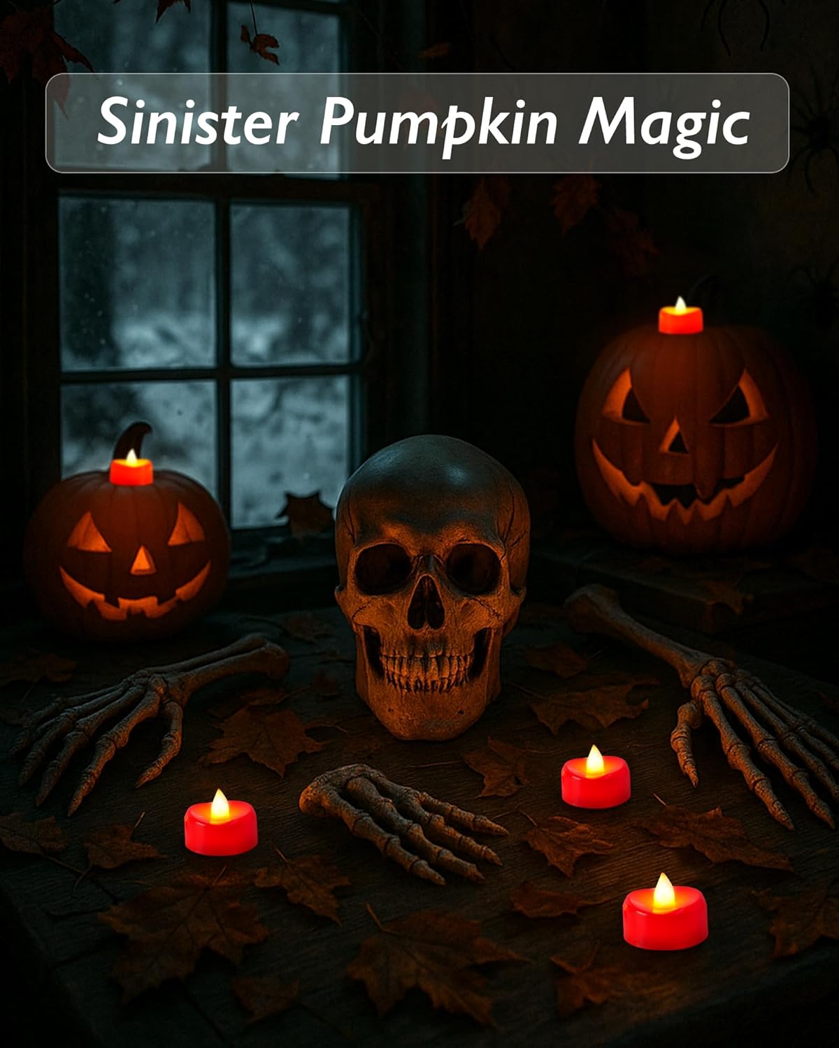 Raycare Red LED Tea Lights Battery Operated, 200+Hour Flickering Votive Candles,Realistic Fake Flameless Tea Lights for Wedding Party Halloween Thanksgiving Christmas Decorations, 24 Pack