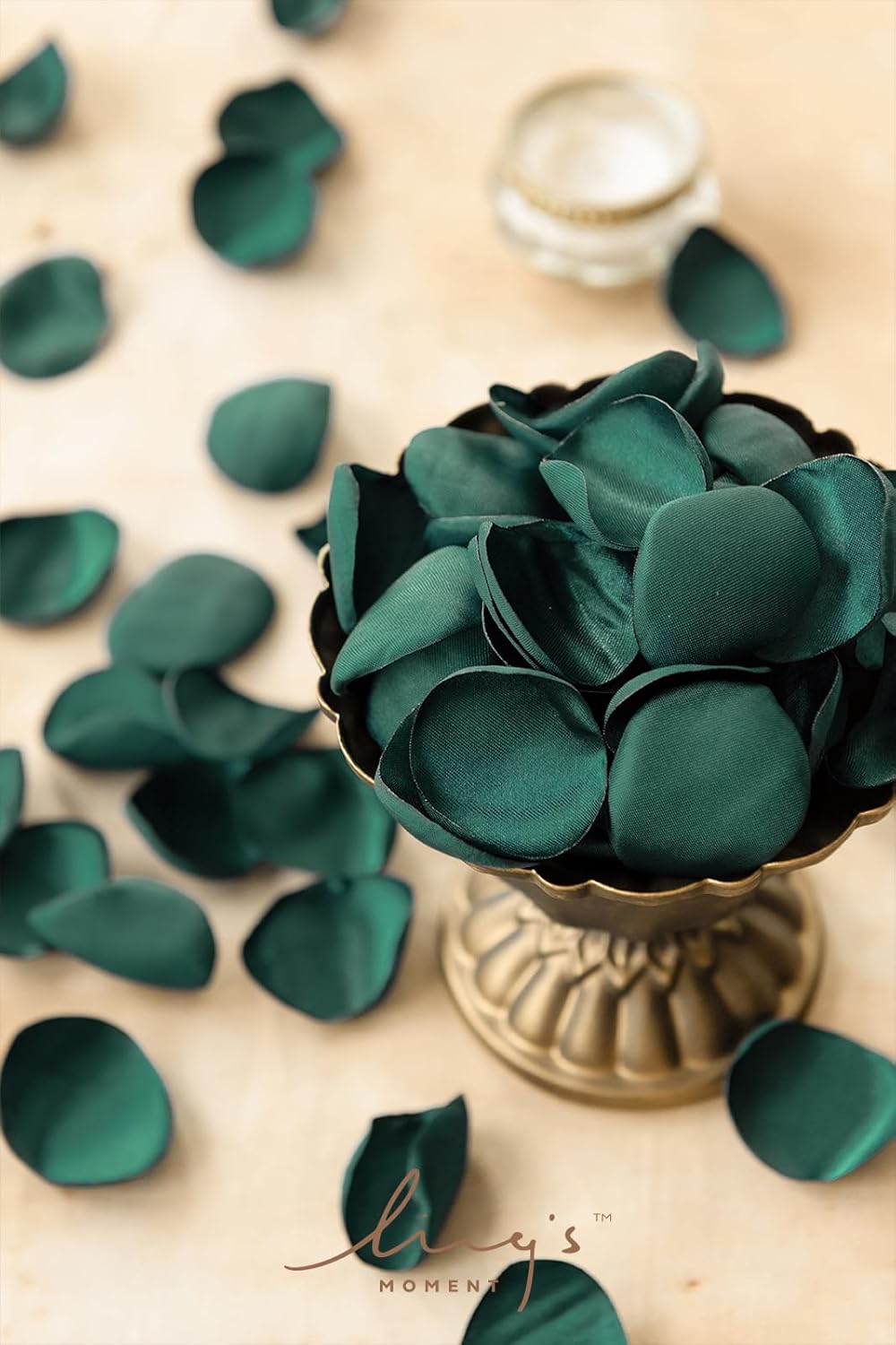 Ling's Moment Rose Petals, Silk Flower Petals for Wedding/Aisle/Flower Girl Baskets/Table Centerpiece Décor,etc.Emerald Green Forest 200pcs