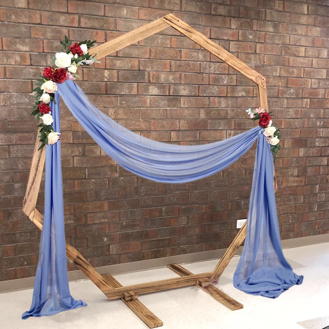 Wedding Arch Draping Fabric 20 Ft Periwinkle Color Chiffon Drapes for Weddings Chiffon Wedding Arch Drapes Fabric Ceremony Reception Swag Chiffon Fabric Drapery Party Ceiling Decoration