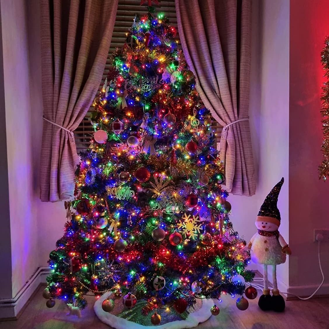 YEGUO 66ft 200 LED Christmas Light Outdoor Waterproof, 8 Modes String Lights Multicolor, Green Wire Twinkle Tree Light Plug in with Timer Memory