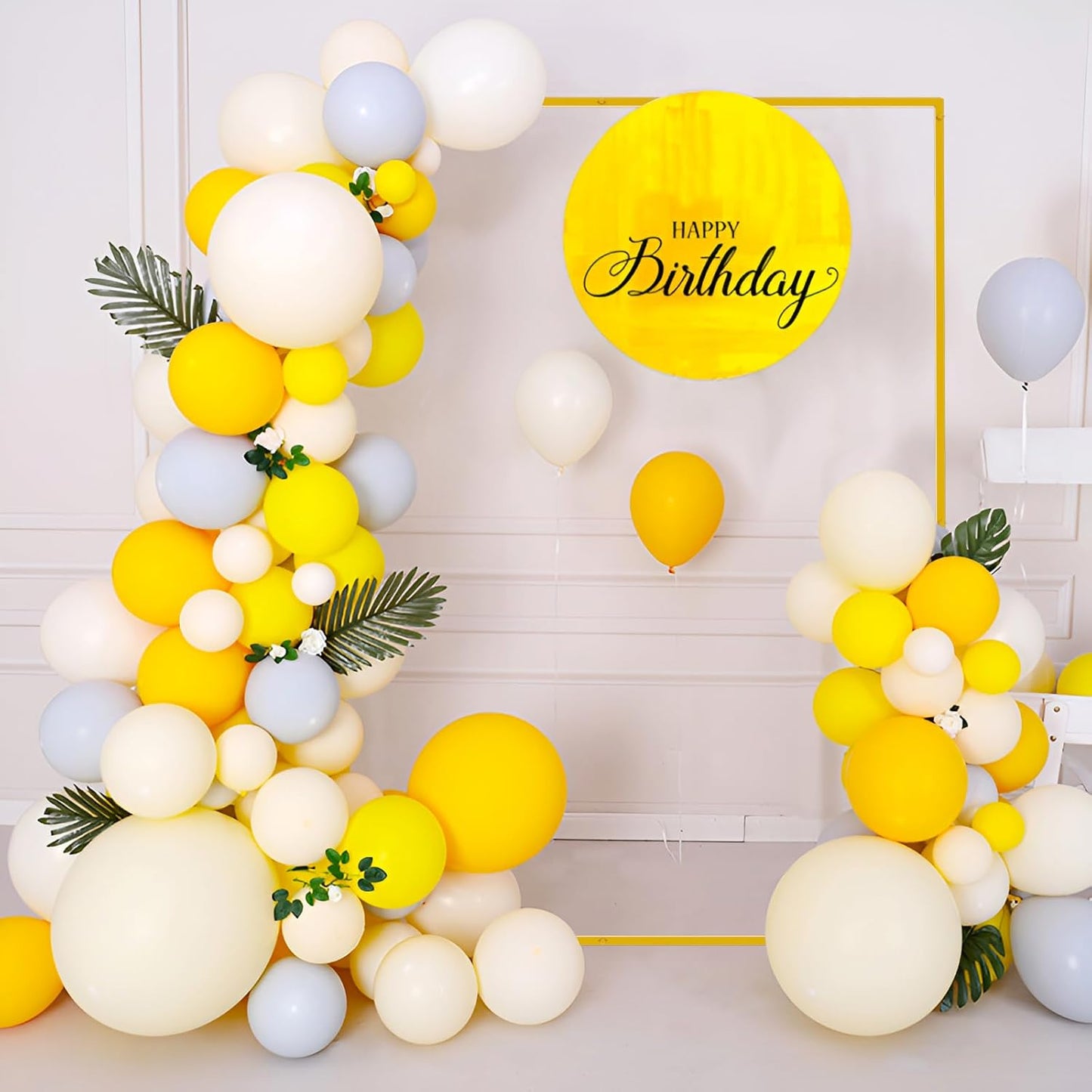 Asee'm 6.6FTx5.2FT Gold Wedding Arch Backdrop Stand Square Metal Rectangular Arch Frame for Ceremony Party Birthday Bridal Baby Shower Anniversary Arbor Balloon Decoration