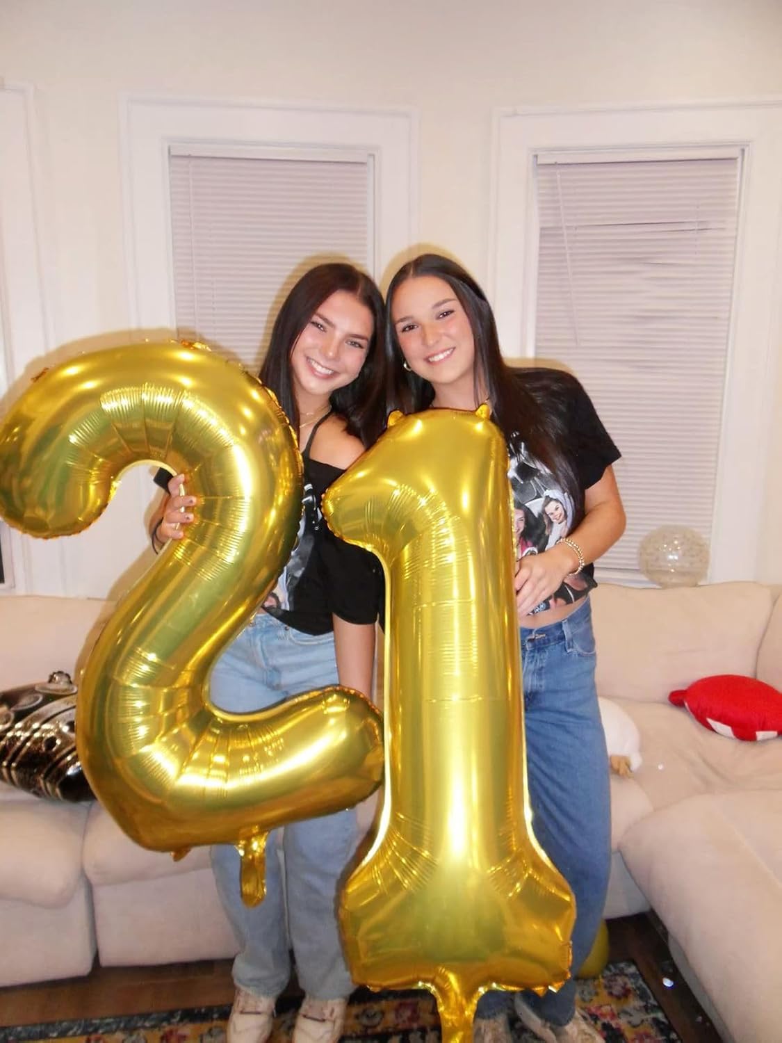 40 Inch Gold 0-9 Number Mylar Foil Balloons 2 Gold Digital Balloons for 2nd 12th 20th 21st Birthday Party Engagement Graduations Anniversary Baby Shower Decorations Party Supplies