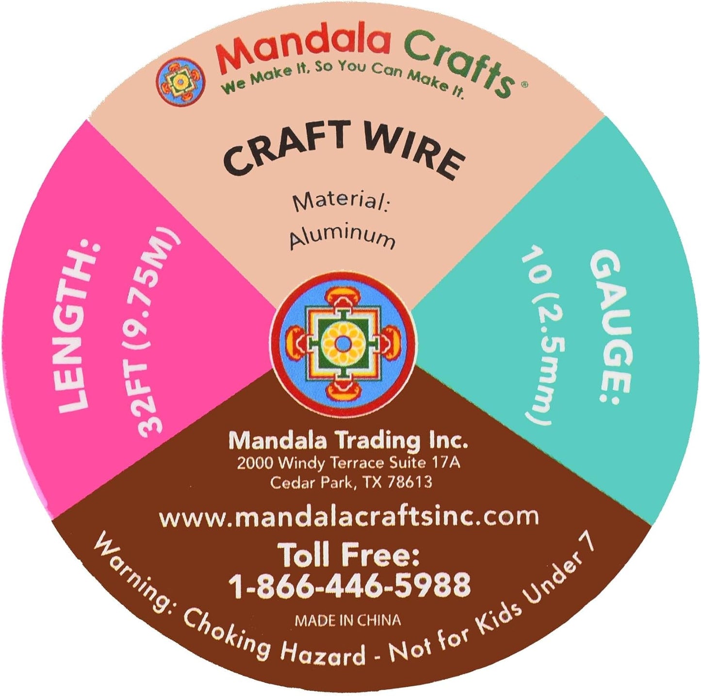Mandala Crafts 10 Gauge Anodized Aluminum Craft Wire for Jewelry Making - 32 FT Colored Flexible Lavender Wire - Bendable for Bonsai Armature Crafting Sculpting