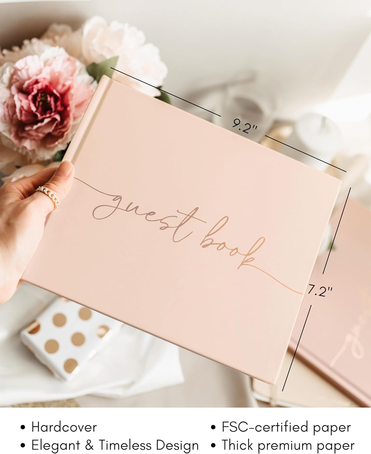 Lamare Wedding Guest Book – Polaroid Guest Book for Wedding Reception, Baby Shower, Birthday, Bridal Shower and Special Event Guestbook – A Stylish Sign in Book for Party - Lined Page
