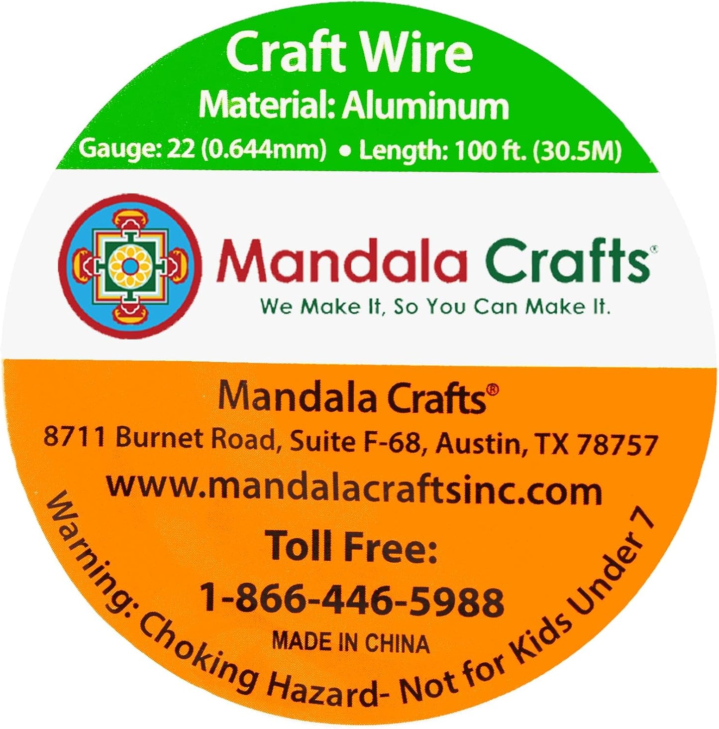 Mandala Crafts 22 Gauge Anodized Aluminum Craft Wire for Jewelry Making - 100 FT Colored Flexible Vivid Sky Blue Wire - Bendable for Bonsai Armature Crafting Sculpting