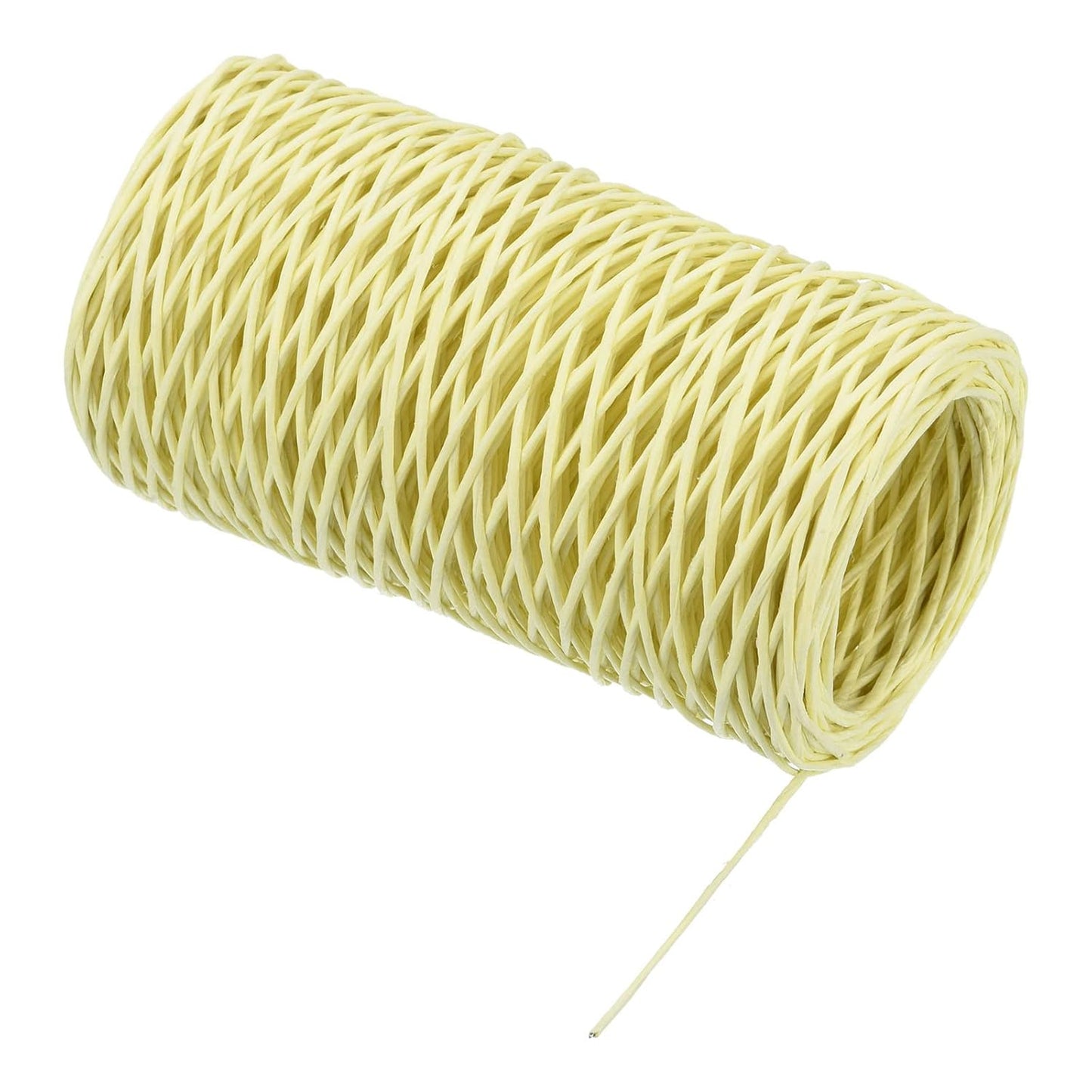 PATIKIL 164 Feet Floral Bind Wire Wrap Twine, 1mm Florist Wire Iron Wire Paper Covered Vine Wrapping Binding Wire for Flower Bouquets, Cream