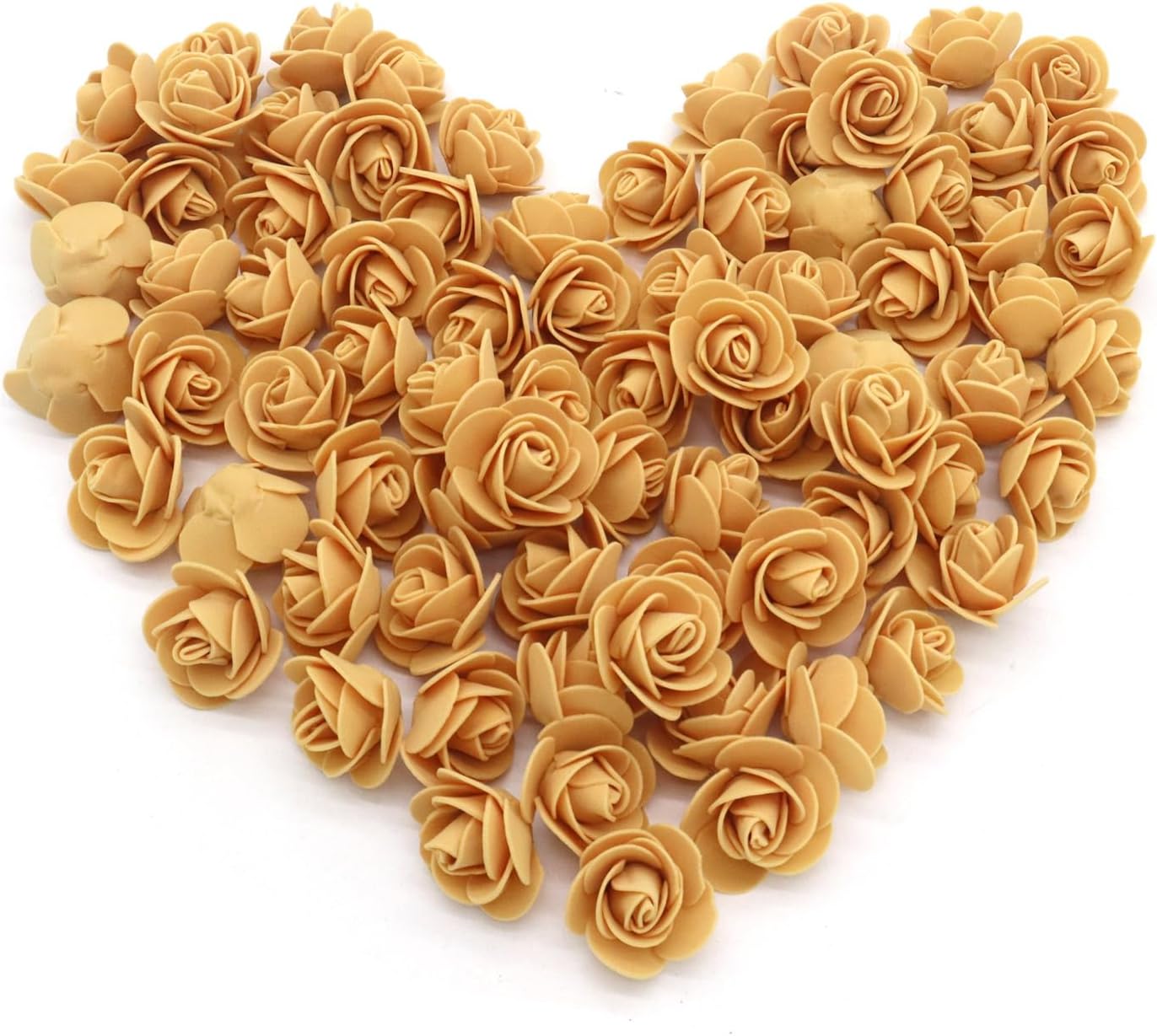 Artificial Flowers 100PCS 3CM Mini Gold Yellow Fake Roses for DIY Wedding Bouquets Centerpieces Party Baby Shower Home Decorations (Gold Yellow)