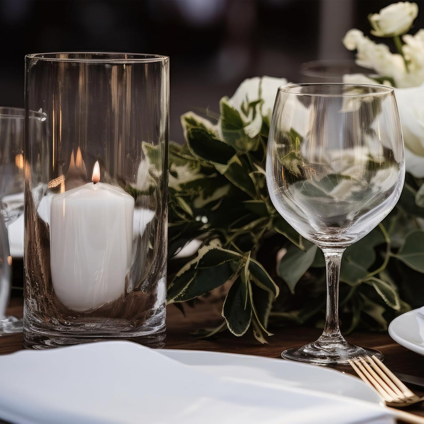 Fixwal 12pcs Vase for Flower 6 Inch Clear Glass Cylinder Vases for Centerpieces, Glass Flower Vase Floating Candle Holder Vase for Table Shelf, Party, Wedding, Home Decor