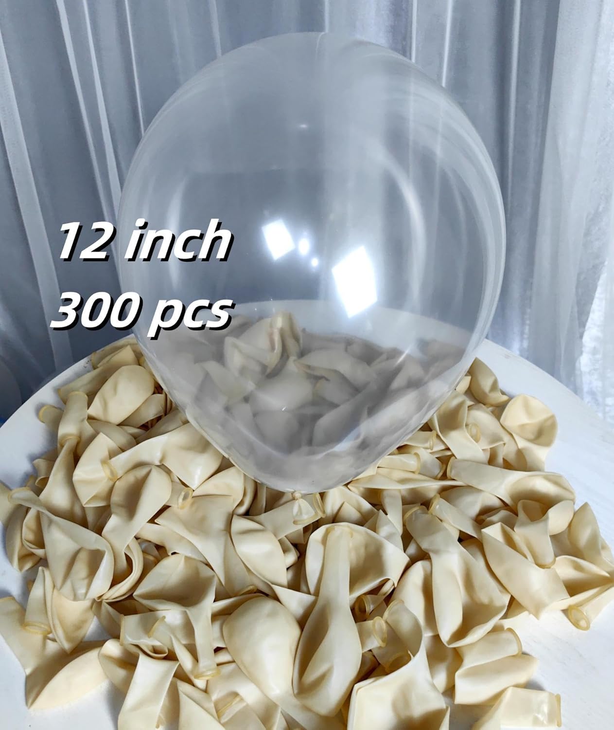 300 Pack Clear Balloons 12 Inch Latex Clear Latex Party Balloon Bulk for Various Party Events Decorations