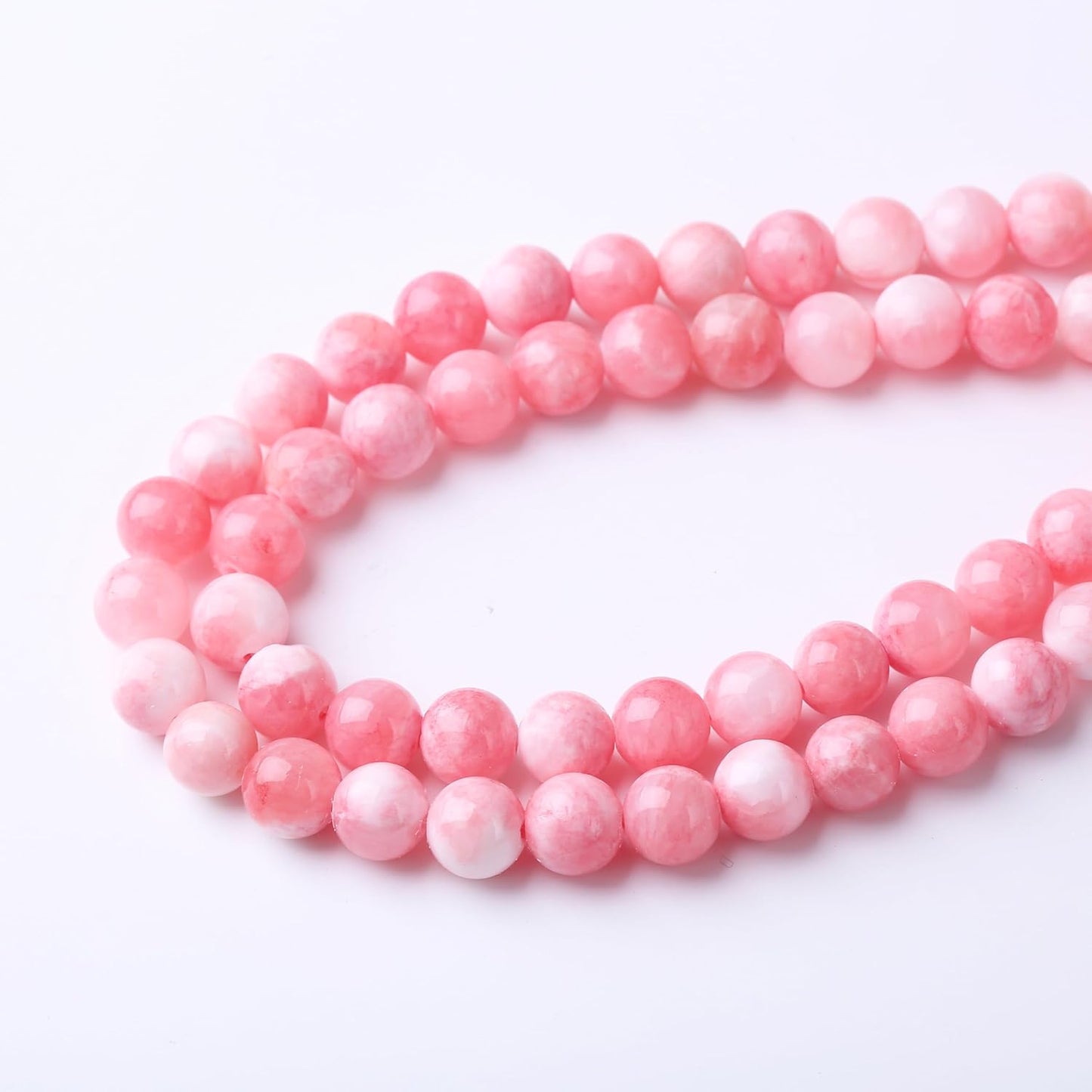 Pink Persian Jade Stone Beads Gemstone Round Crystal Energy Jade Beads Stone Beads for Jewelry Making DIY Bracelet Necklace Jewelry Making 1 Strand 15.5inch 31PCS 12MM