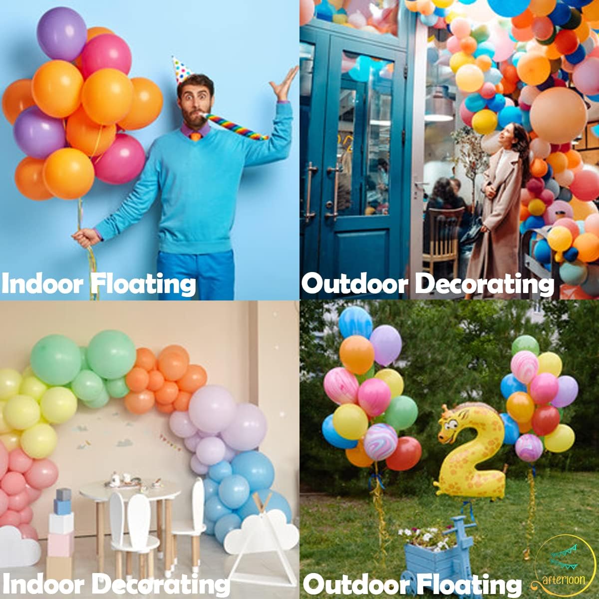 AFTERLOON® Biodegradable Balloons 24 pcs Pearlized Emerald Green 10 Inch Pearlescent, Thickened Extra Strong Natural Latex Helium Float, Colorful Bulk Color ballon Globos Para Decoration De Fiestas