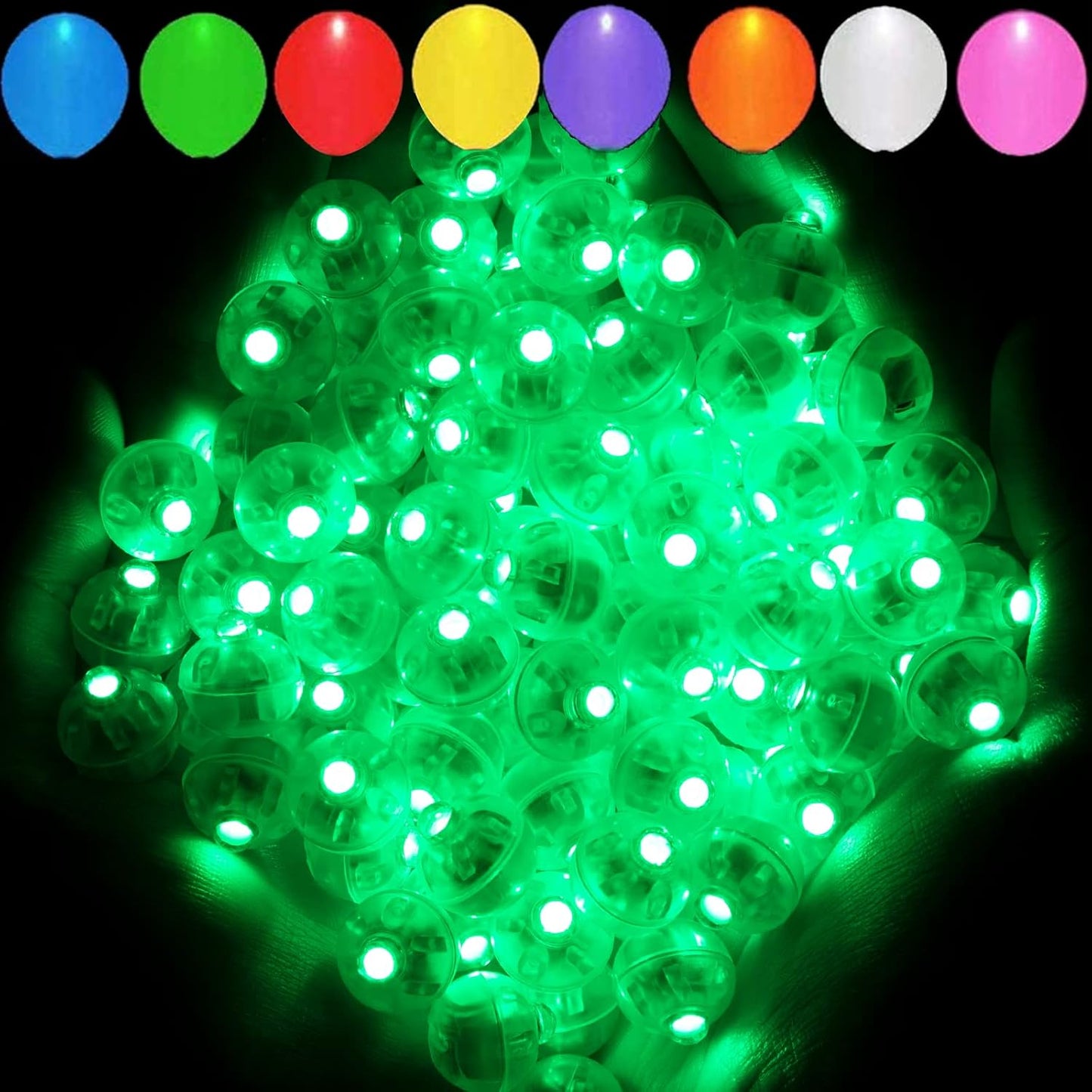 Aogist 100pcs Green Balloon Light, Long Standby Time Waterproof Mini Ball Light, Round LED Lamp for Paper Lantern Balloon Party,Wedding,Birthday,Festival,St. Patrick's Day and Christmas Decorative