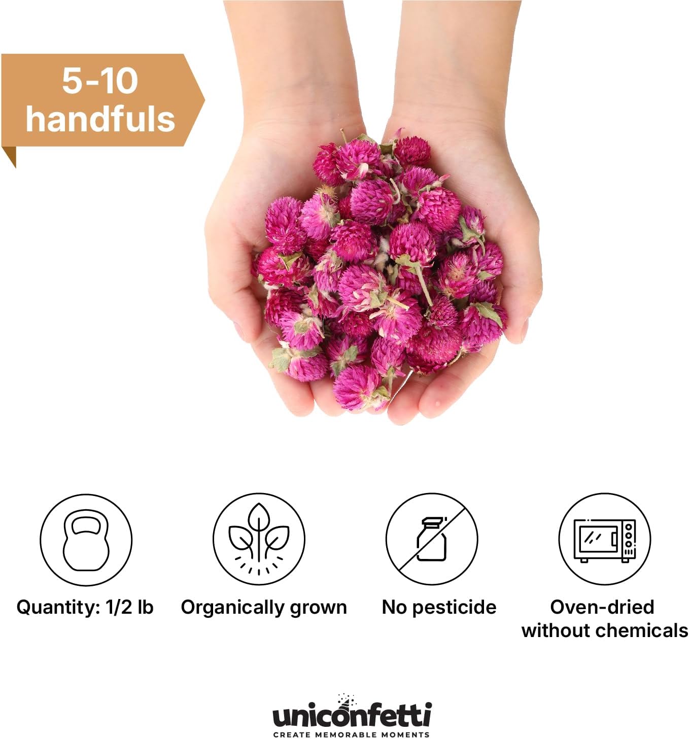 Dried Flower Thousand Days Biodegradable Confetti - Real Flower Petals for Weddings, Flower Girl Toss, Wedding Send Off Ideas, Party Table Decoration | Boxed - 8oz (0.5lbs)