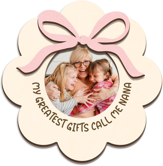 Magnetic Picture Frames - MY GREATEST GIFTS CALL ME NANA - Christmas Gift Birthday Gift for Grandma - Unique Magnet Photo Frame For Women - Magnetic Frames for Refrigerator, Locker & More