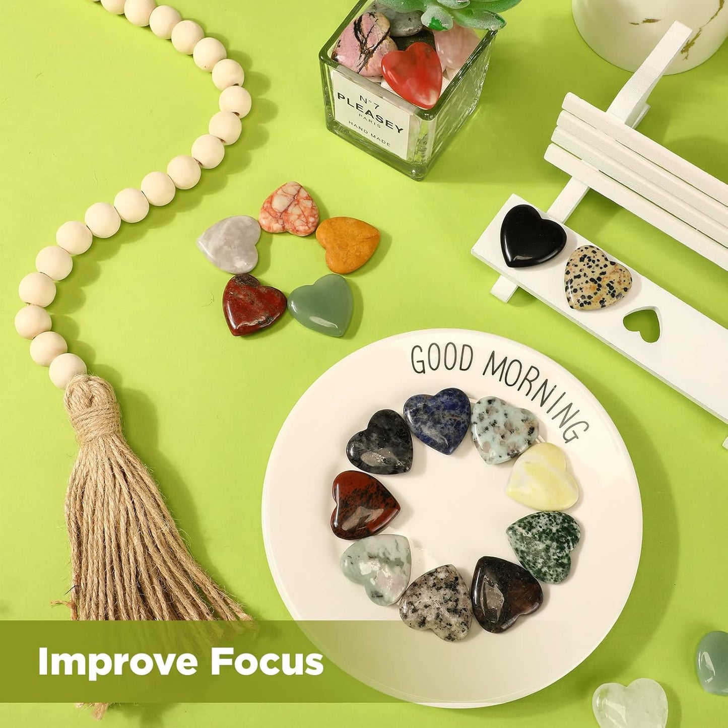 Nuenen 30 Pcs Heart Shape Crystals Bulk 1.2 Inch Gemstone Heart Worry Stone Love Rocks Quartz Wholesale Love Pocket Palm for Christmas Stress Relief Witchcraft Women Gift (Classic Color)