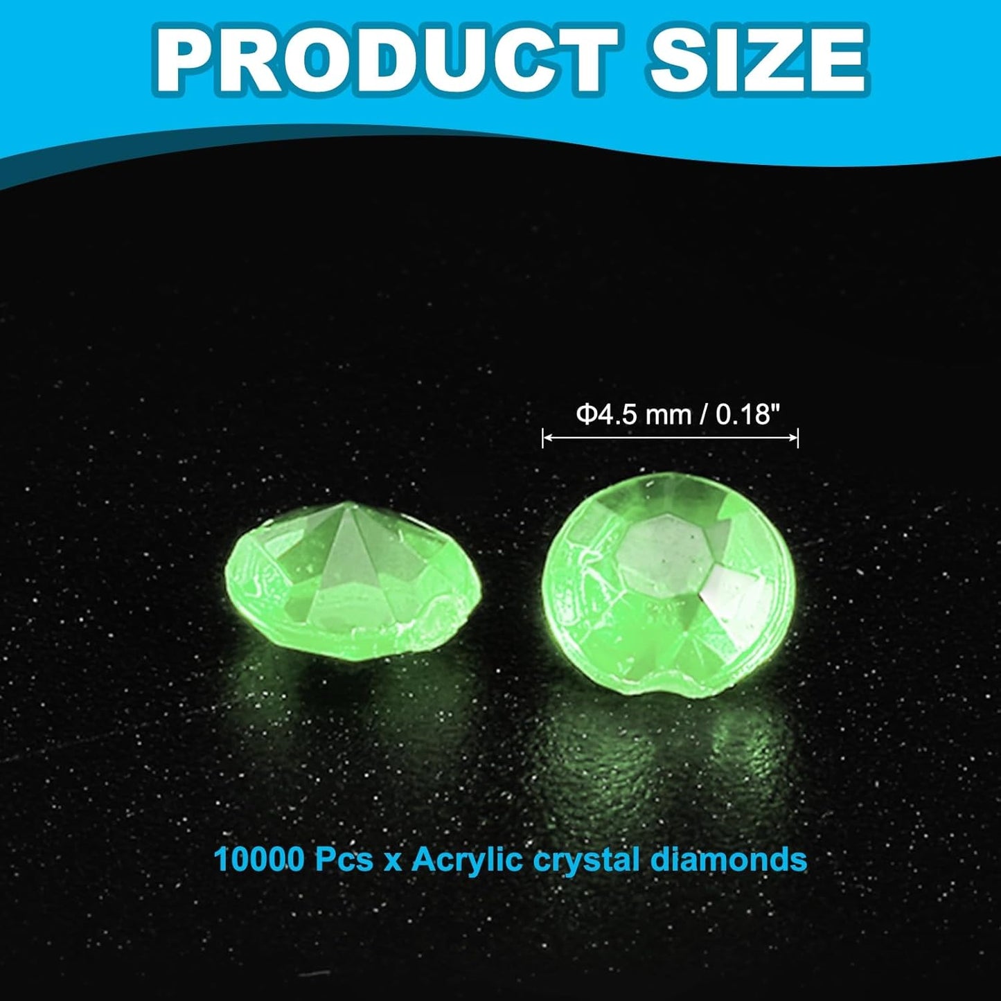 PATIKIL 10000 Pcs Wedding Table Scatter Confetti Crystals 4.5mm Acrylic Diamonds Vase Fillers Gems for Table Centerpiece Decorations Party Vase Beads, Light Green