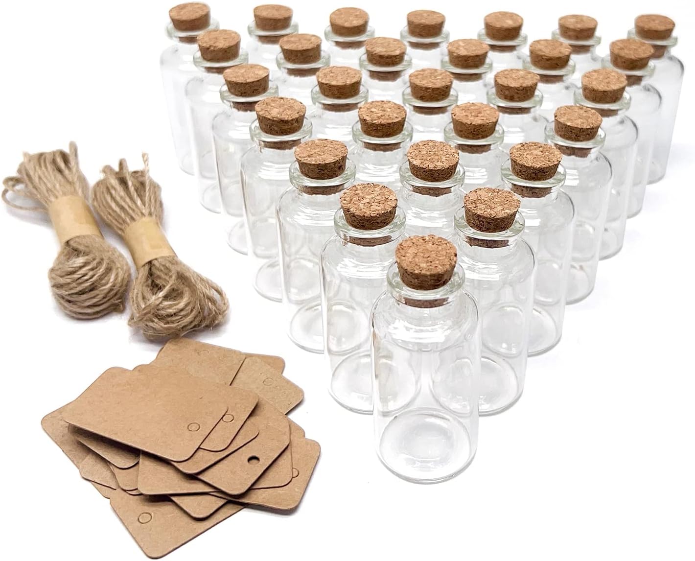 160 Pack 20 ML Glass Bottles with Cork Stoppers Mini Small Glass Bottles, for Wedding Favors, Crafts Home Decorations