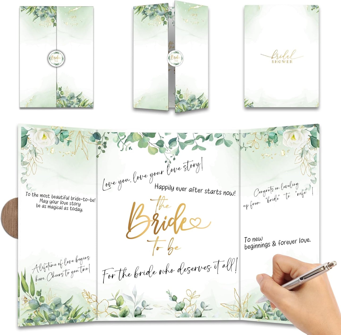 Botanical Bridal Shower Decorations - 18 ''x12'' Bride-to-Be Signature Guest Book Alternative - Signature Book/Signing Card Board Gifts - Bachelorette Party Wedding Reception Decor & Supplies -A09