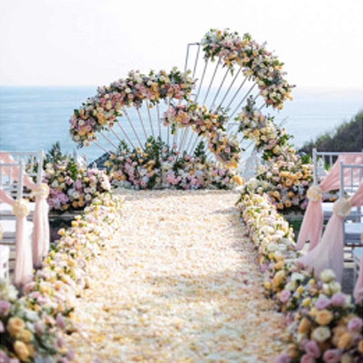 ocharzy 1000 PCS Rose Petals Fake Rose Petals for Romantic Night, Wedding Flower Decoration, Party, Events (A-Champagne)