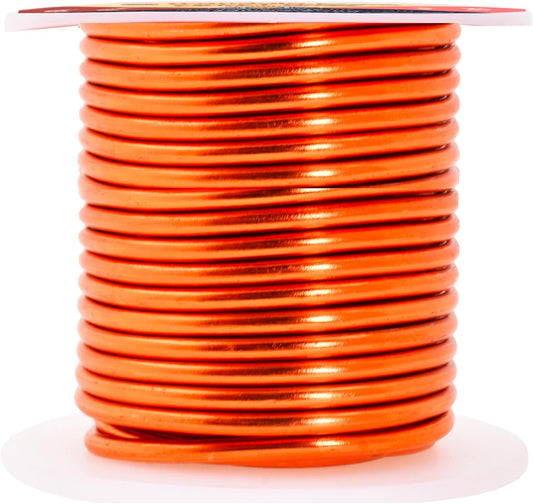 Mandala Crafts 8 Gauge Anodized Aluminum Craft Wire for Jewelry Making - 32 FT Colored Flexible Burnt Orange Wire - Bendable for Bonsai Armature Crafting Sculpting