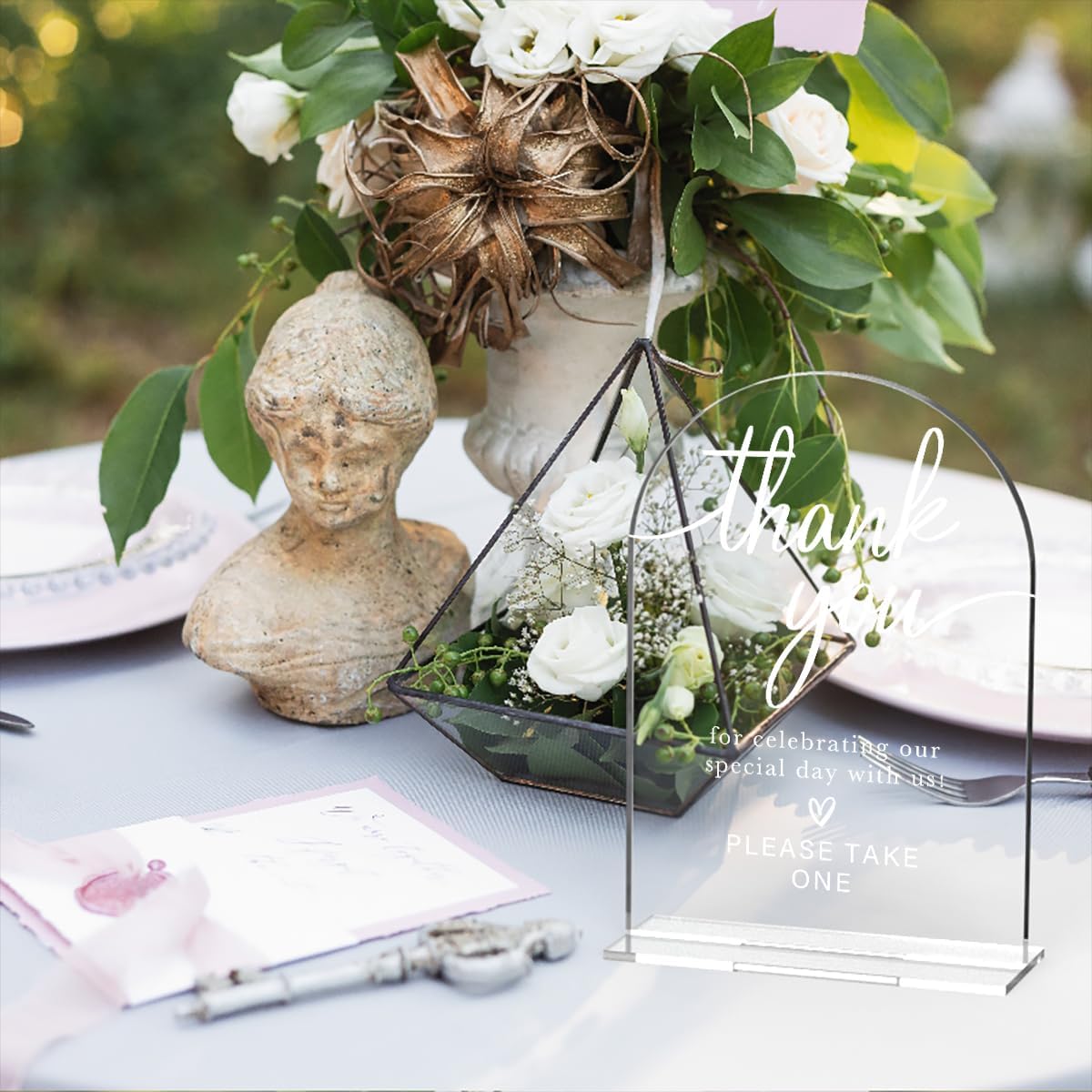 Acrylic Wedding Sign Thank You Sign for Wedding Wedding Signs for Ceremony Modern Calligraphy Arch Acrylic Table Top Sign for Wedding Reception and Event Party Table