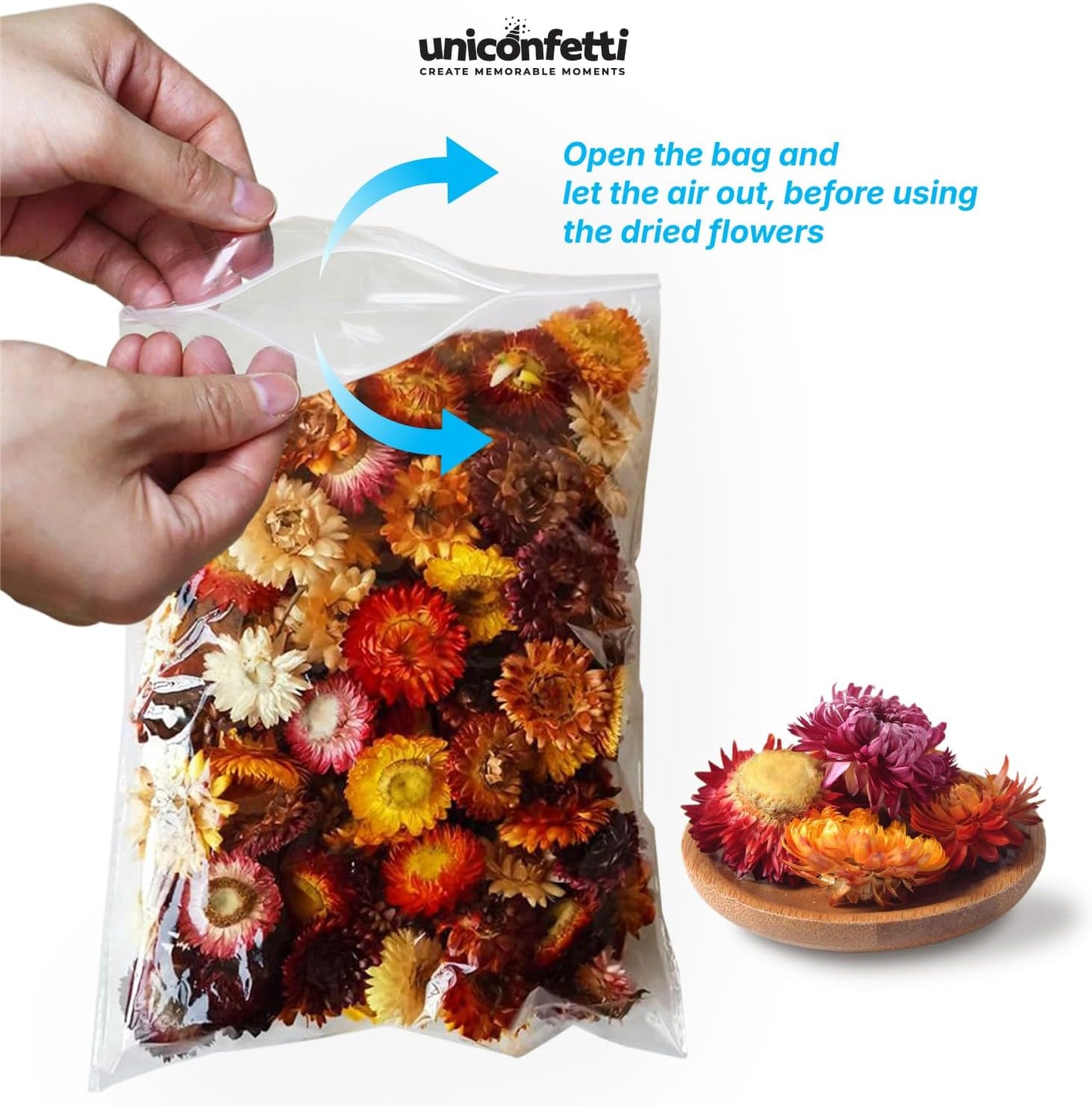 Dried Flower Forget Me Not Biodegradable Confetti - Real Flower Petals for Weddings, Flower Girl Toss, Wedding Send Off Ideas, Party Table Decoration | Boxed - 8oz (0.5lbs)