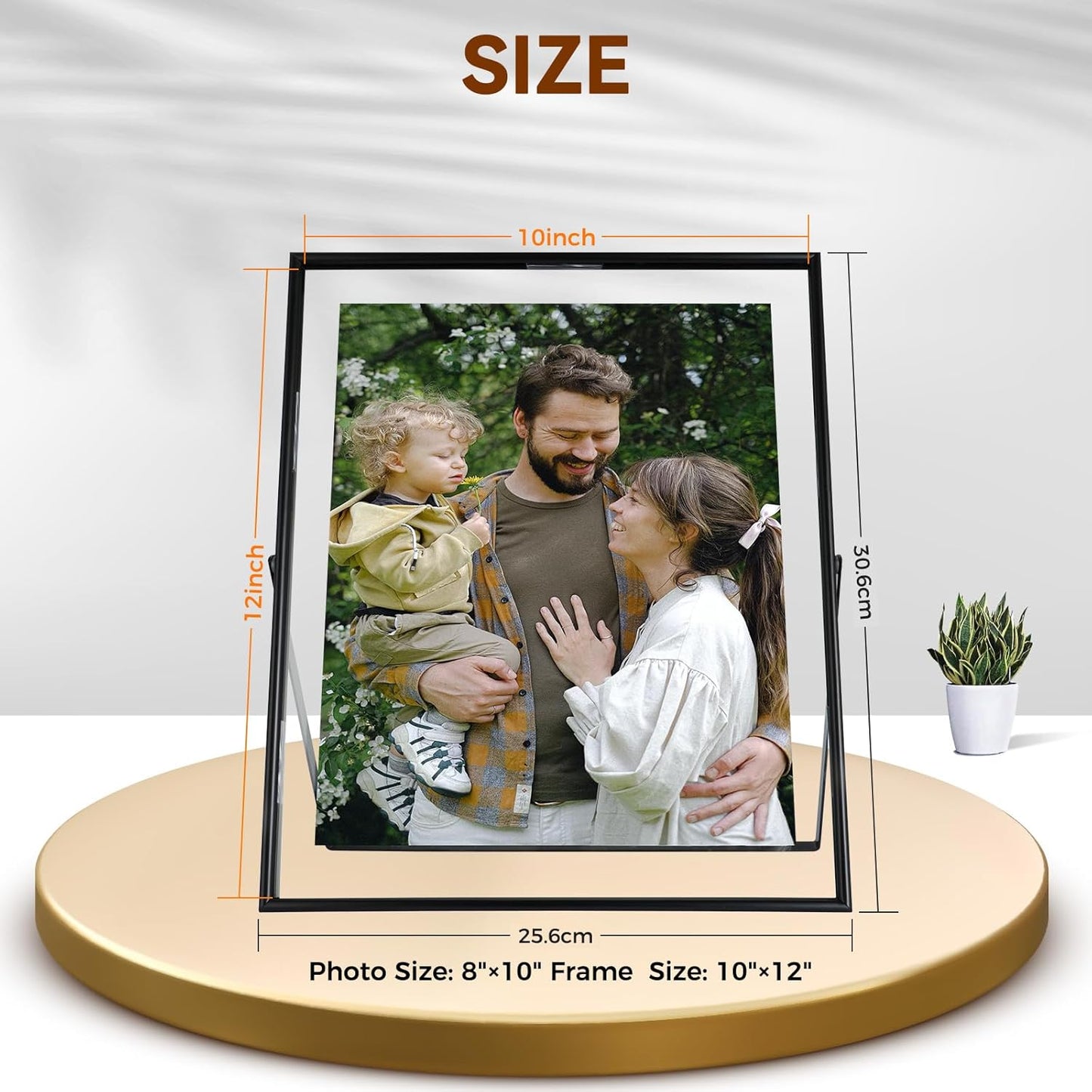 Black Floating Frame, 10"x12", Vertical, For Picture 9x11, 8.5x11, 8x10, 7x9, Tabletop Shelf Photo Frames, Classy Gift For Thanksgiving, Wedding, or Birthday