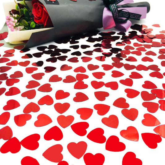 Confetti Heart Metallic Confetti Table Sprinkles or DIY for Valentine's Day Wedding Birthday Engagement Bachelorette Theme Celebrations Favor Party Supplies(Heart Red)