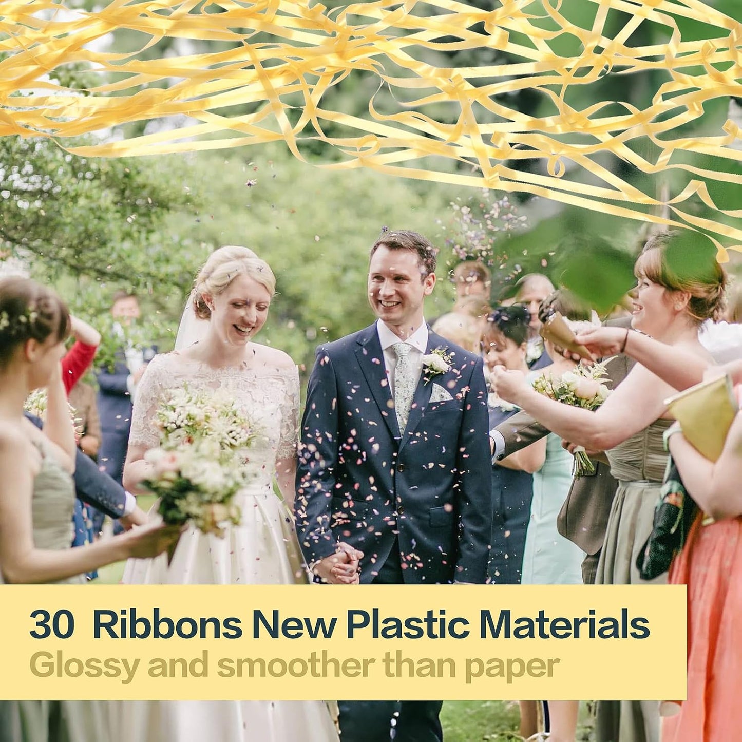 Confetti Poppers, 10Pack Plastic No Mess Streamers, Party Poppers for Birthday,Wedding,Celebrations,Graduation Party (Gold, 10 Pack)