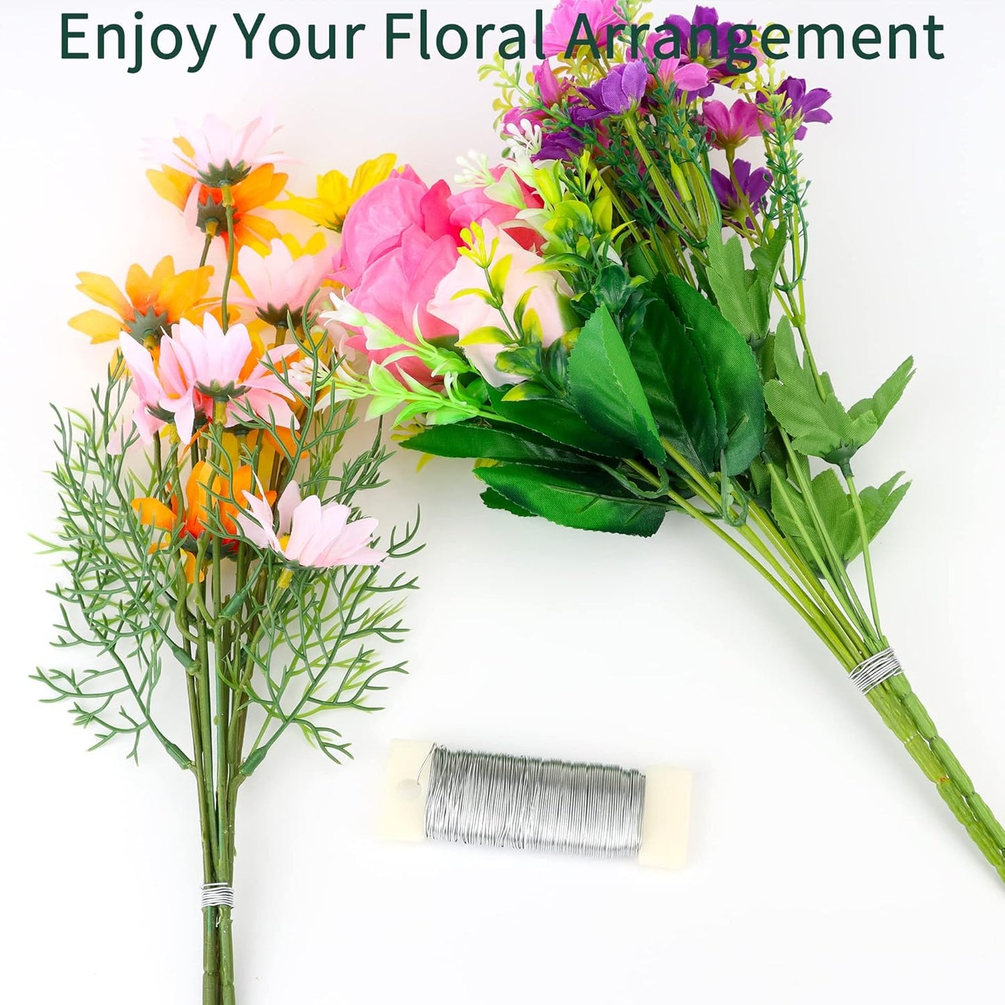 Silver Floral Wire - 152 Yards, 22 Gauge, Flexible for Flower Arrangement, Garland, Wreaths, Plant Crafts