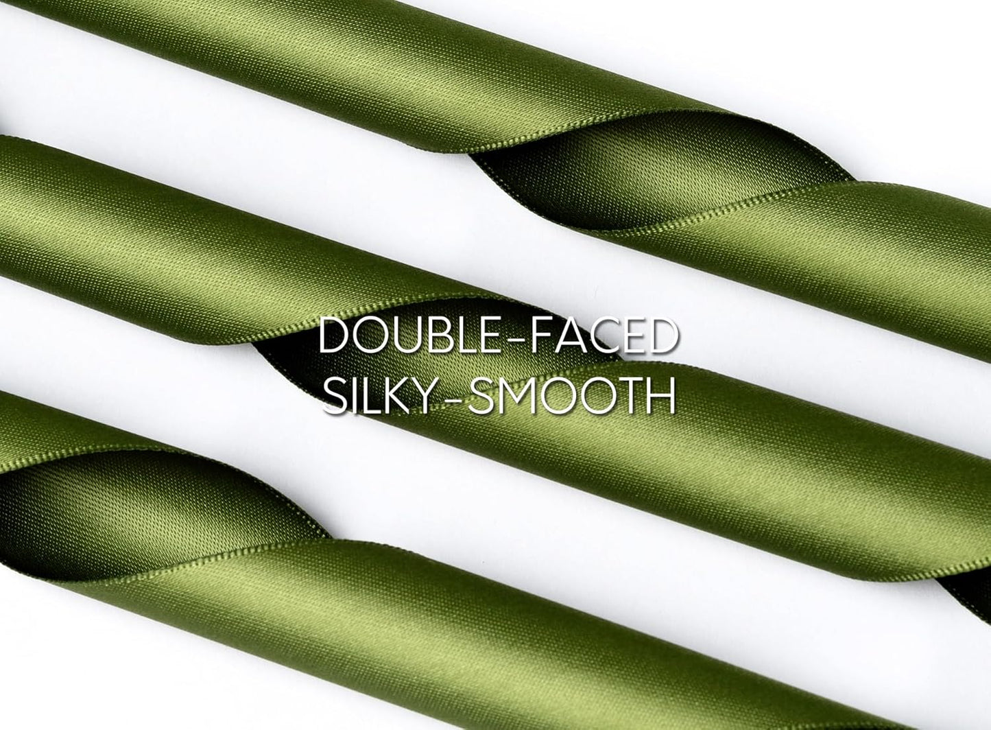 Green Satin Ribbon 1-1/2 Inch x 50 Yards Double-Faced for Gift Wrapping Crafts Flower Bouquet Invitations Holiday Decorating