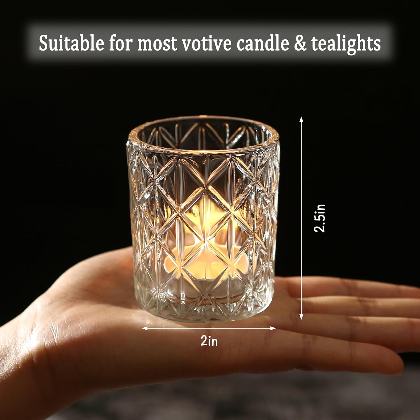 36 Pack Votive Candle Holders for Table Centerpieces, Clear Glass DIY Wax Filling Romance Tealight Candle Holders for Wedding Decor, Gift, Home Decoration（Clear,36）