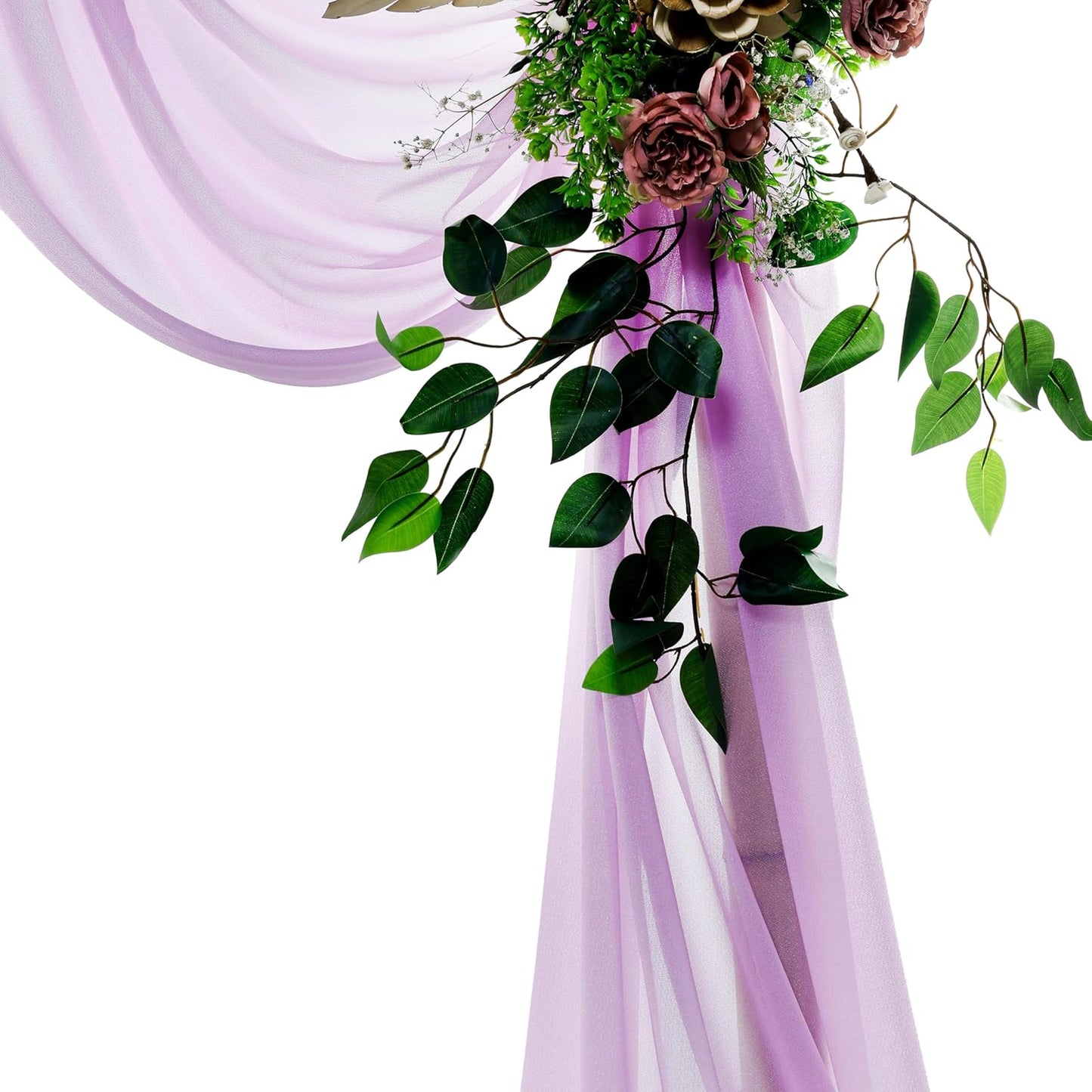 VDS Pack of 1 Panel (30 Inch X 40 Feet) Wedding Arch Draping Fabric Sheer Chiffon Fabric Drapery for Wedding Ceremony Reception Swag Backdrop Canopy Chuppah ARBO Altars Decoration (Orchid)