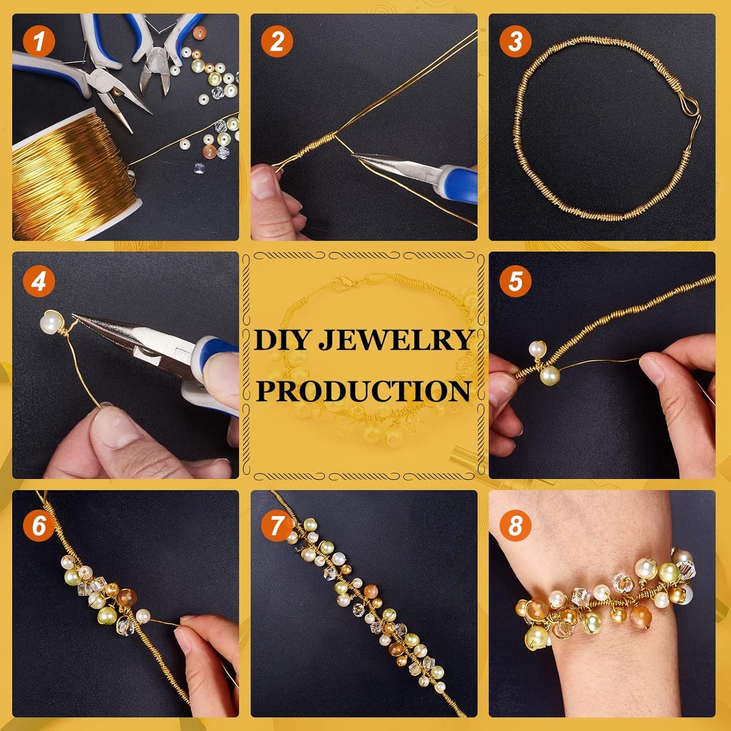 BENECREAT 20 Gauge 770FT Aluminum Wire Anodized Jewelry Craft Making Beading Floral Colored Aluminum Craft Wire - Yellow Gold